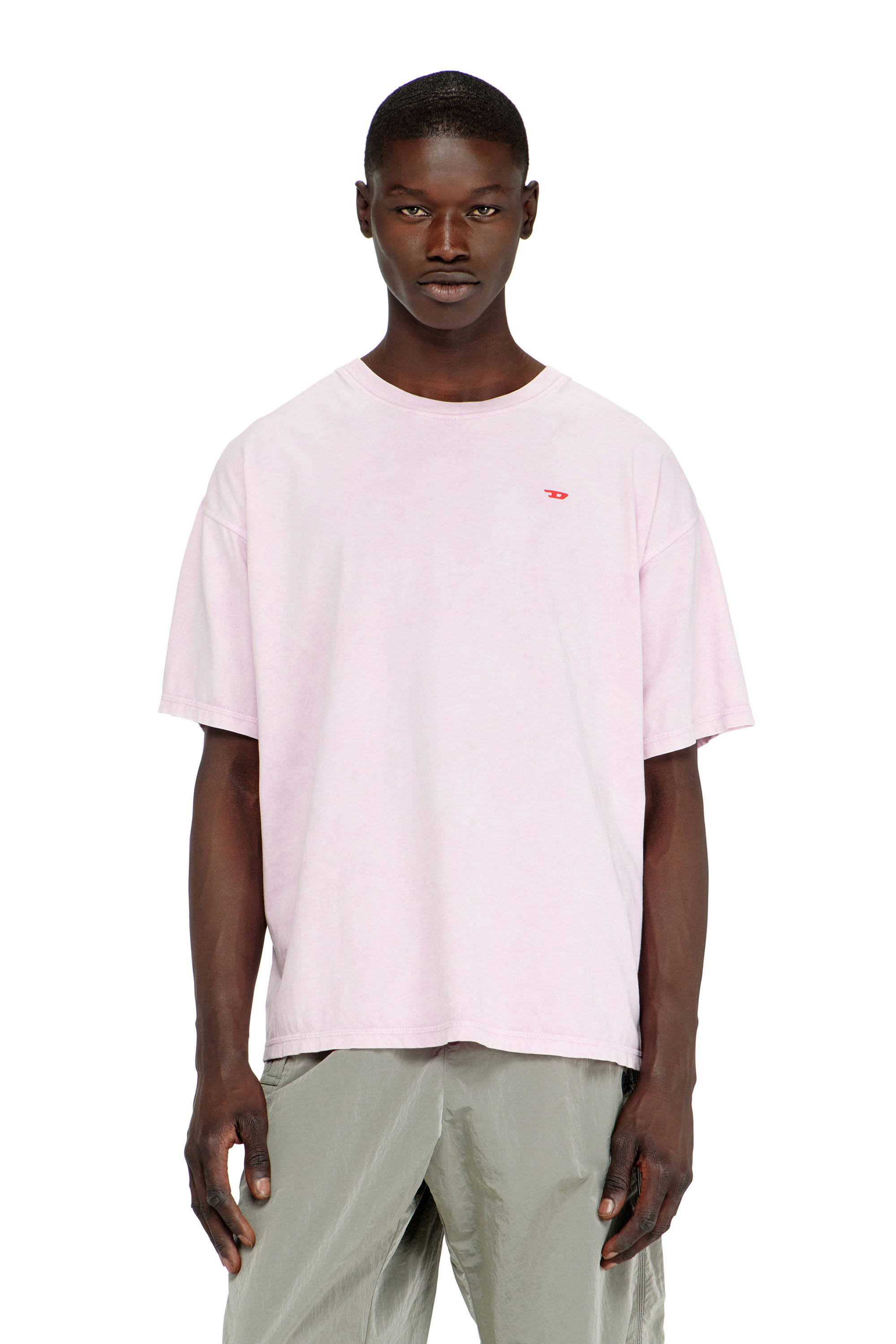 Diesel - T-BOXT-AA14, Man's Cotton T-shirt with treated effect in Pink - 1