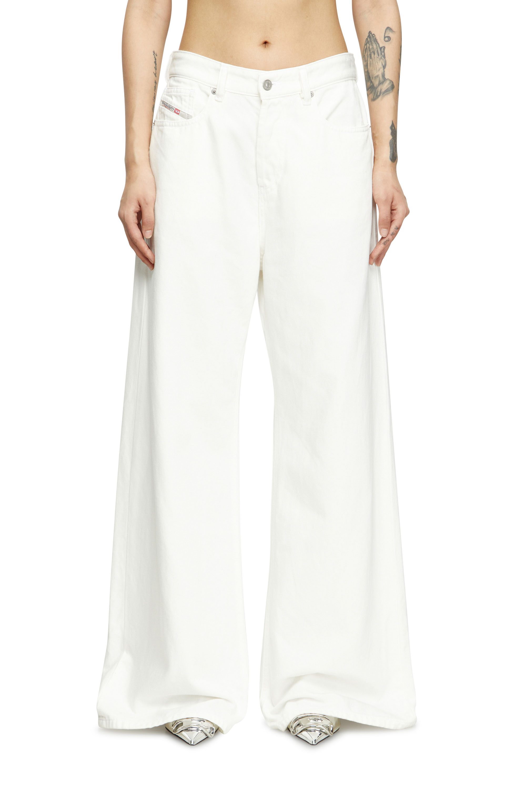 Diesel - Woman's Relaxed Jeans 1996 D-Sire 09I41, White - 2