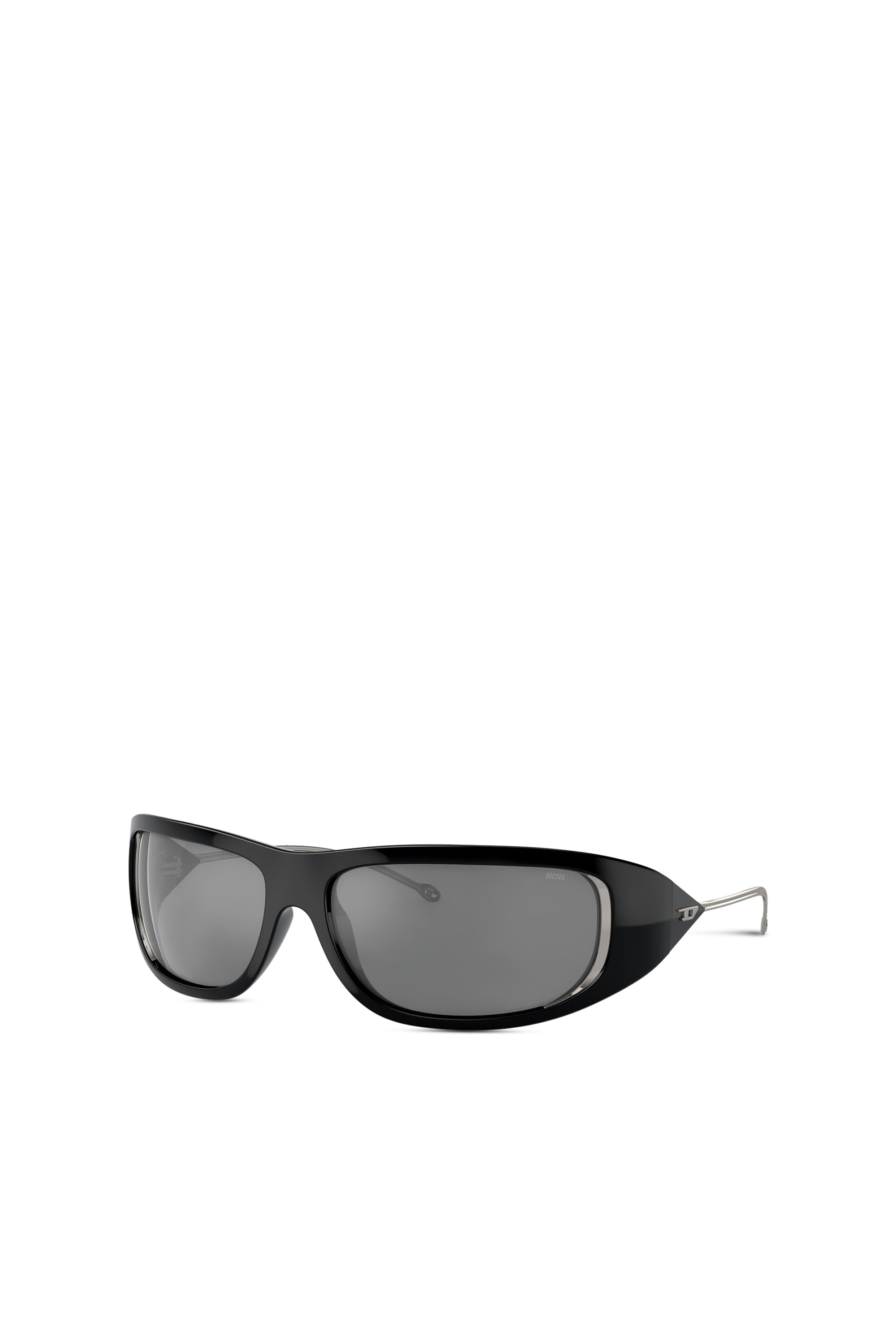 Diesel - 0DL3001 SIZE 61, Unisex's Wraparound style sunglasses in Black/Flash mirror - 5