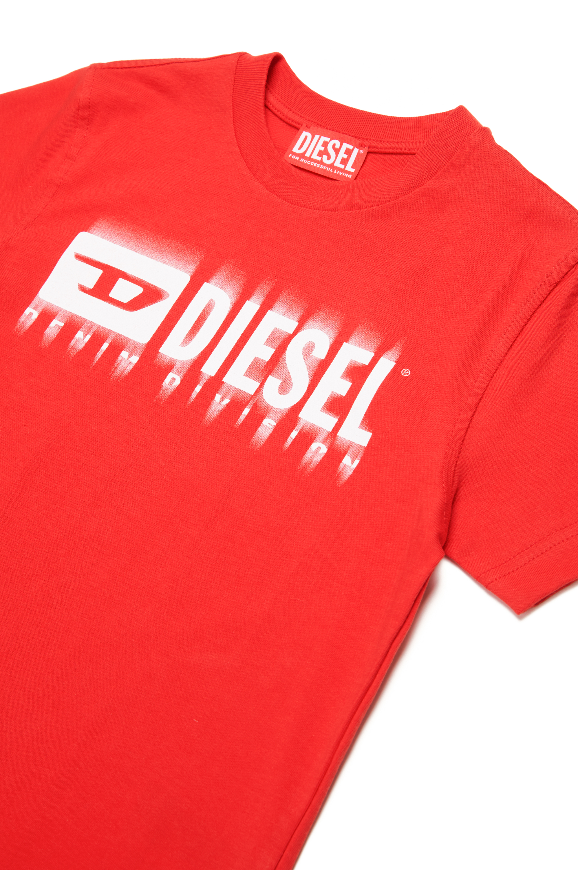 Diesel - TDIEGORL6, Man T-shirt with smudged logo in Red - Image 3
