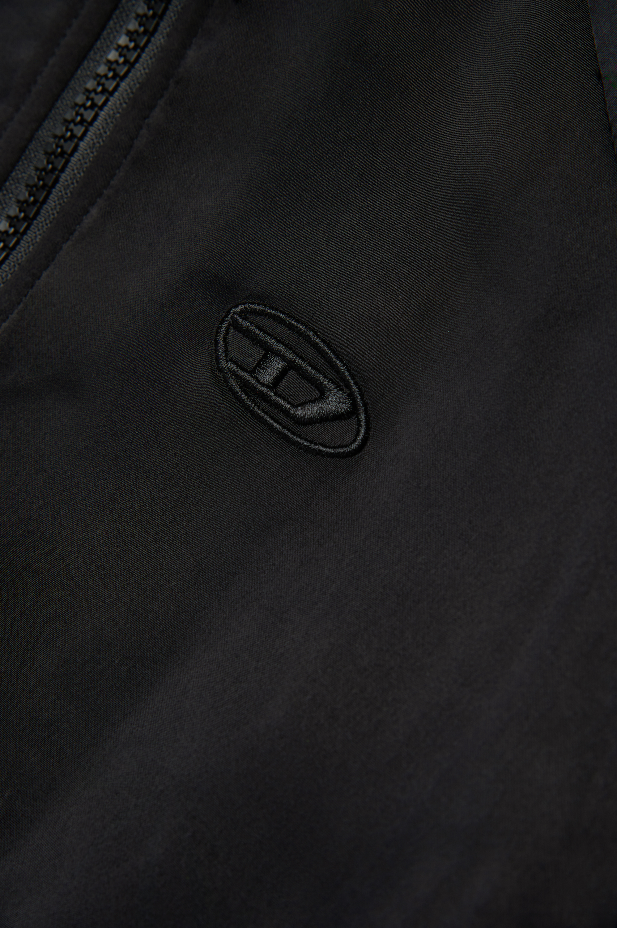 Diesel - SGLORIOUS, Woman's Track jacket in satin and tech jersey in Black - 4