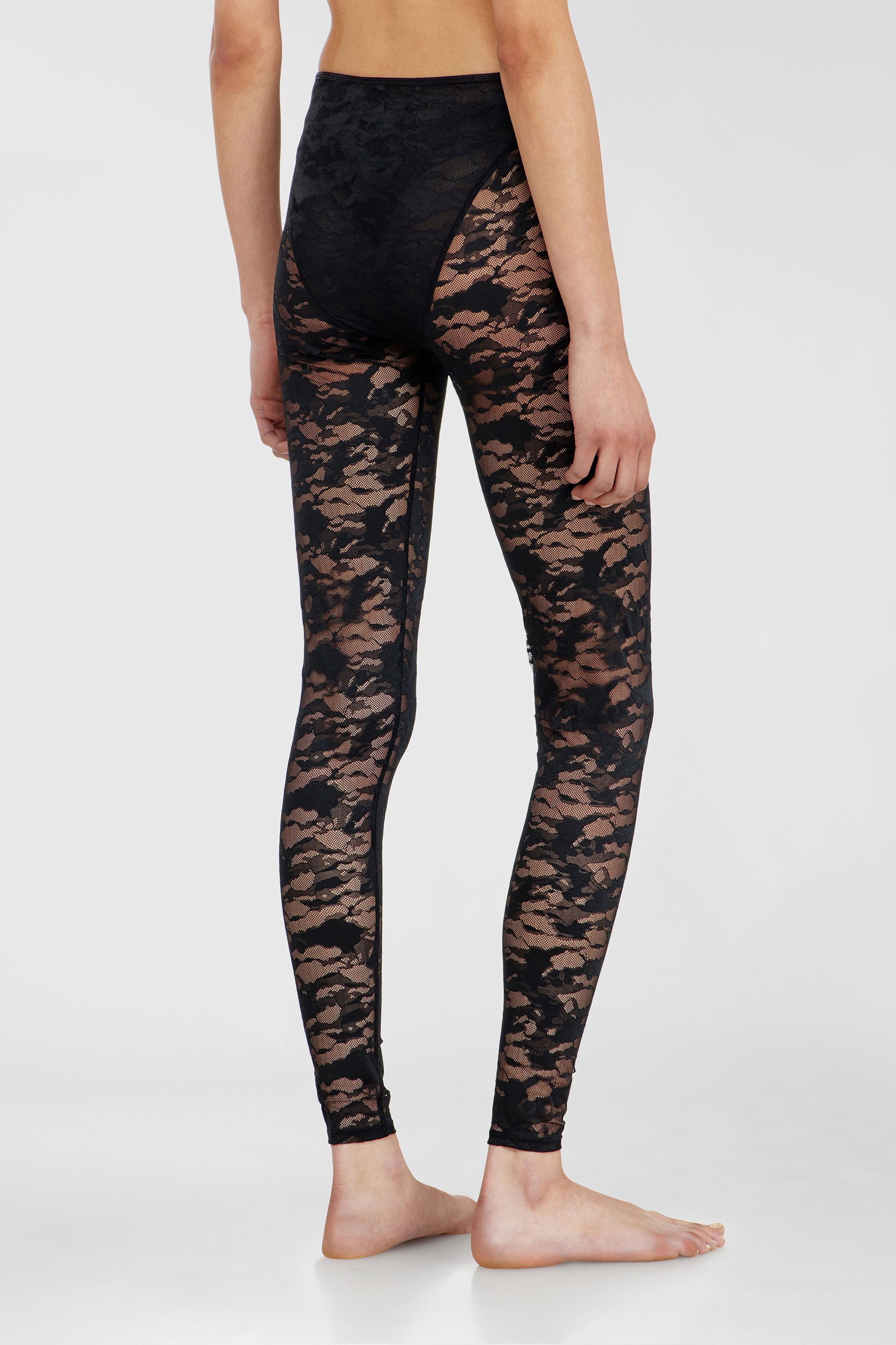 Diesel - HAYLEY-UTLT, Woman's Leggings in nylon camouflage lace in Black - 4