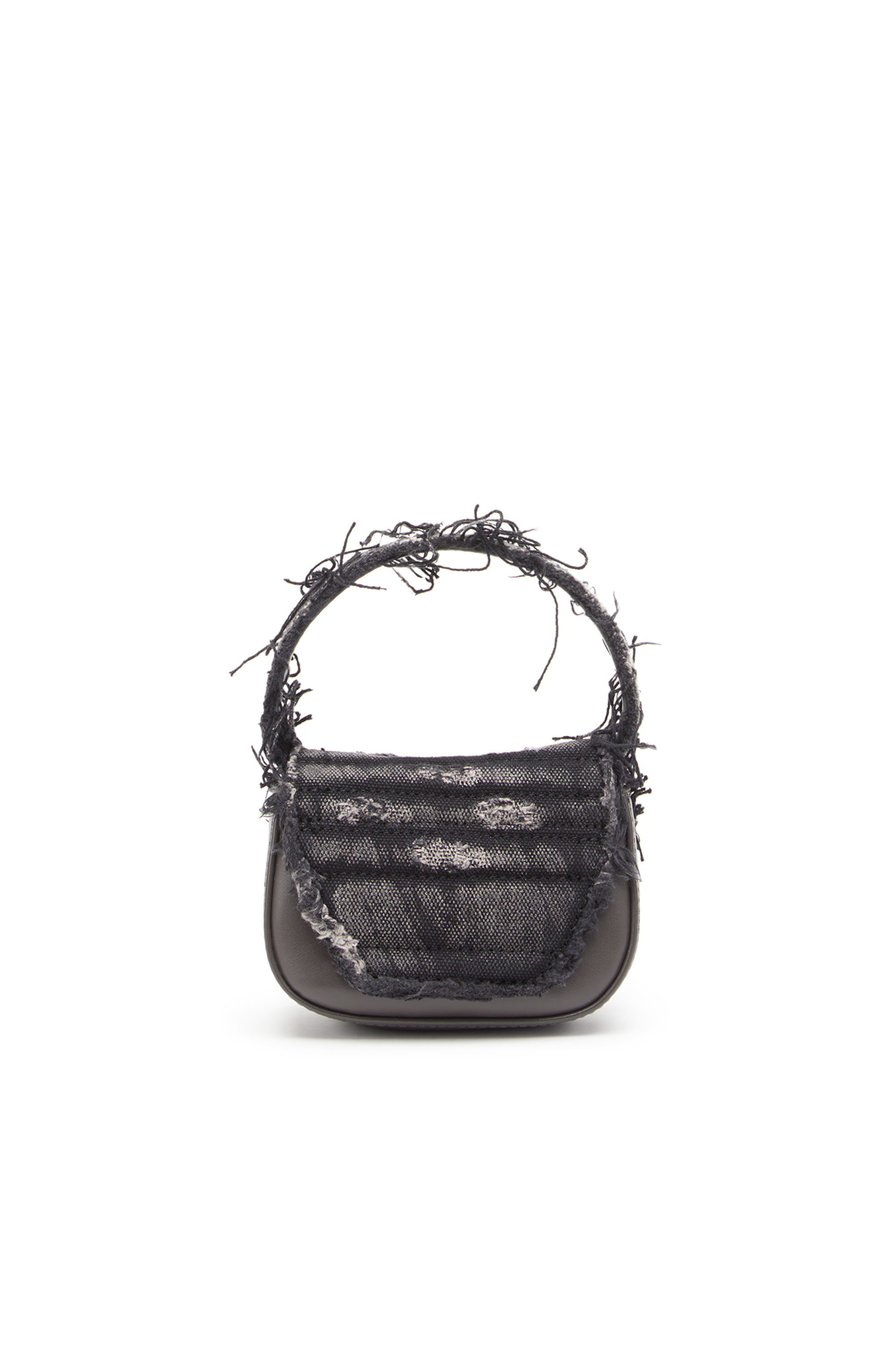 Diesel - 1DR XS, Woman's 1DR XS - Iconic mini bag in canvas and crystals in Black - 2