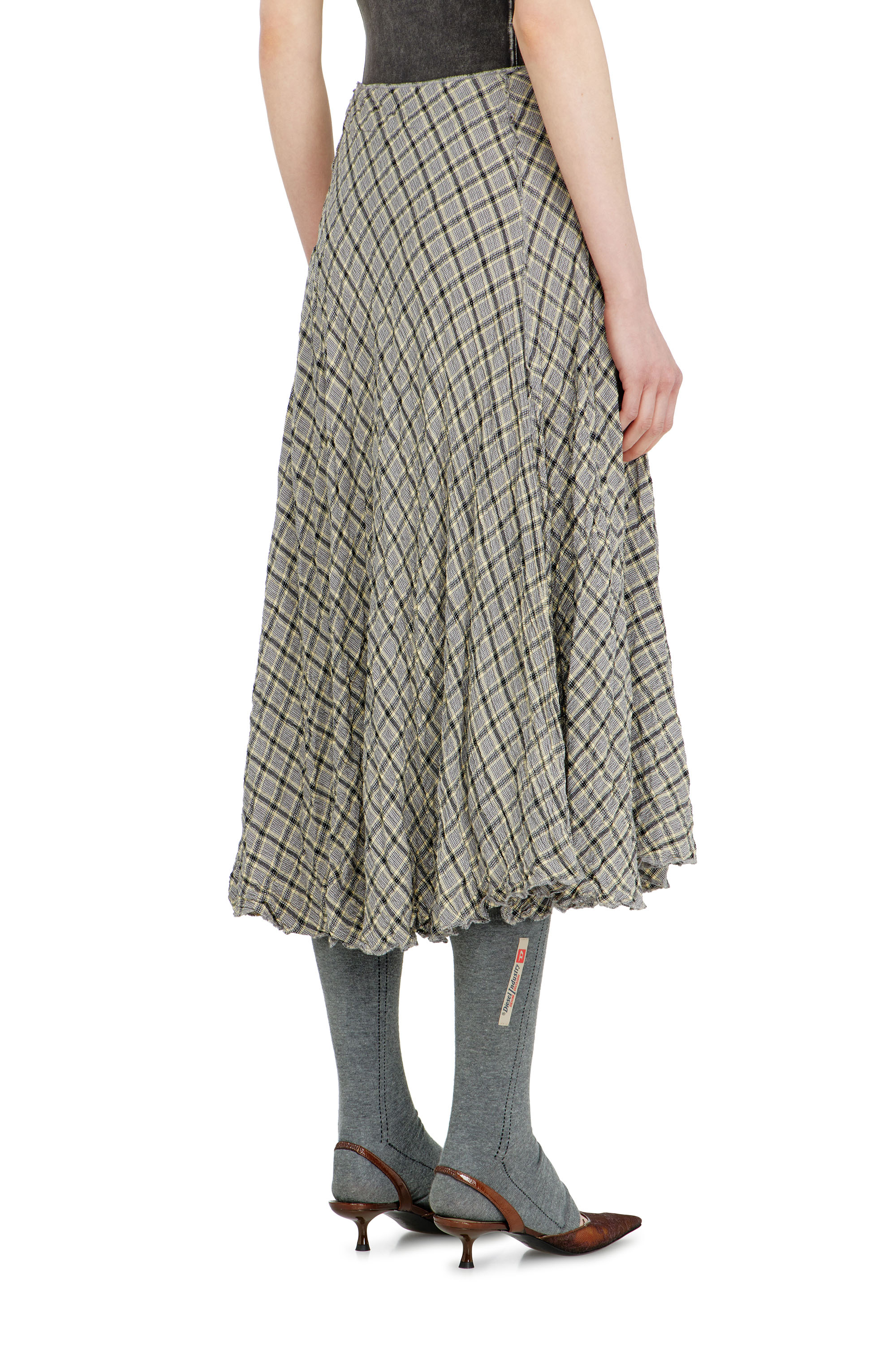 Diesel - O-XYGEN, Woman's Midi skirt in seersucker-effect check in null - 4