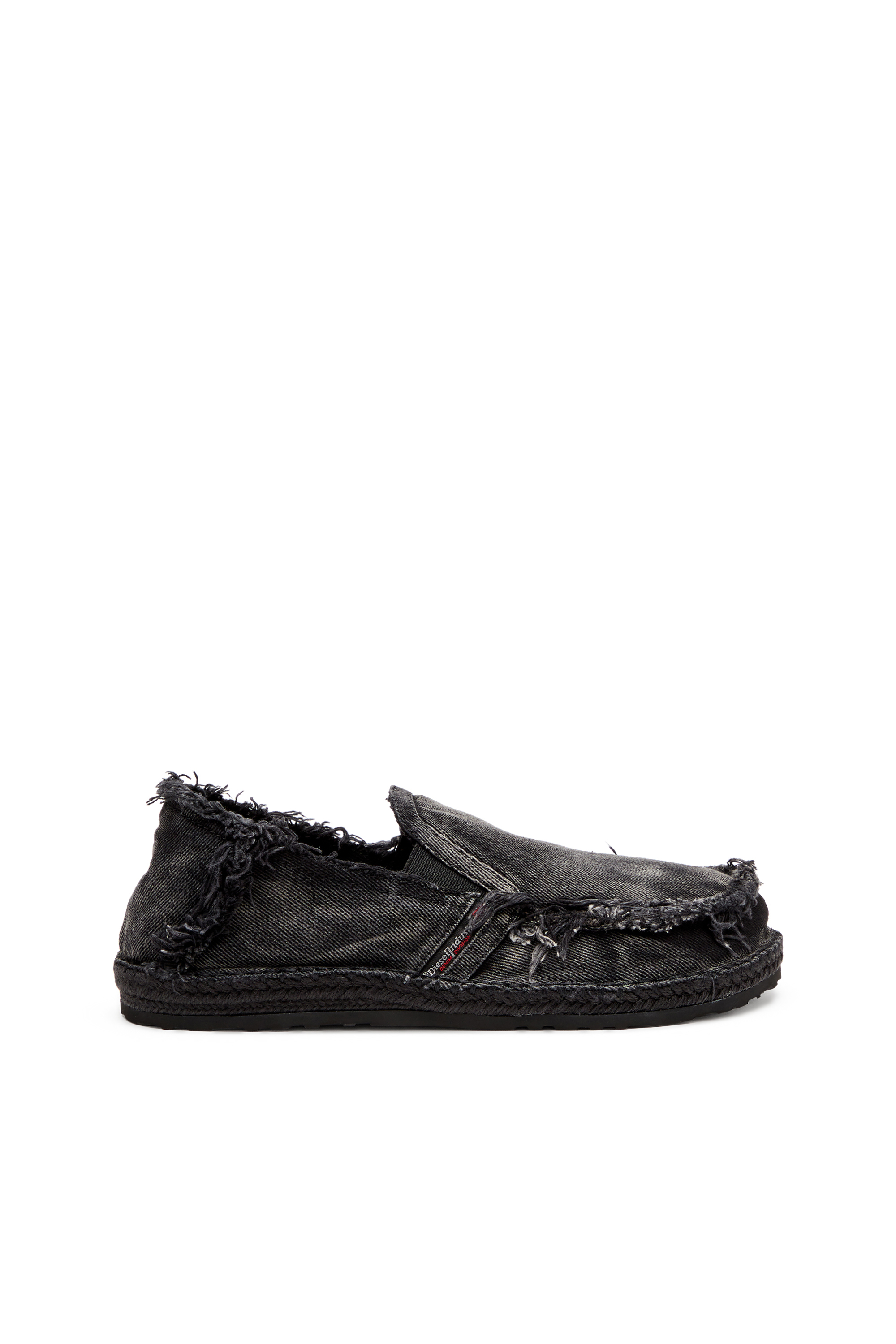 Diesel - D-LUKAS ESP, Man's Espadrille loafers in distressed denim in Black - 1