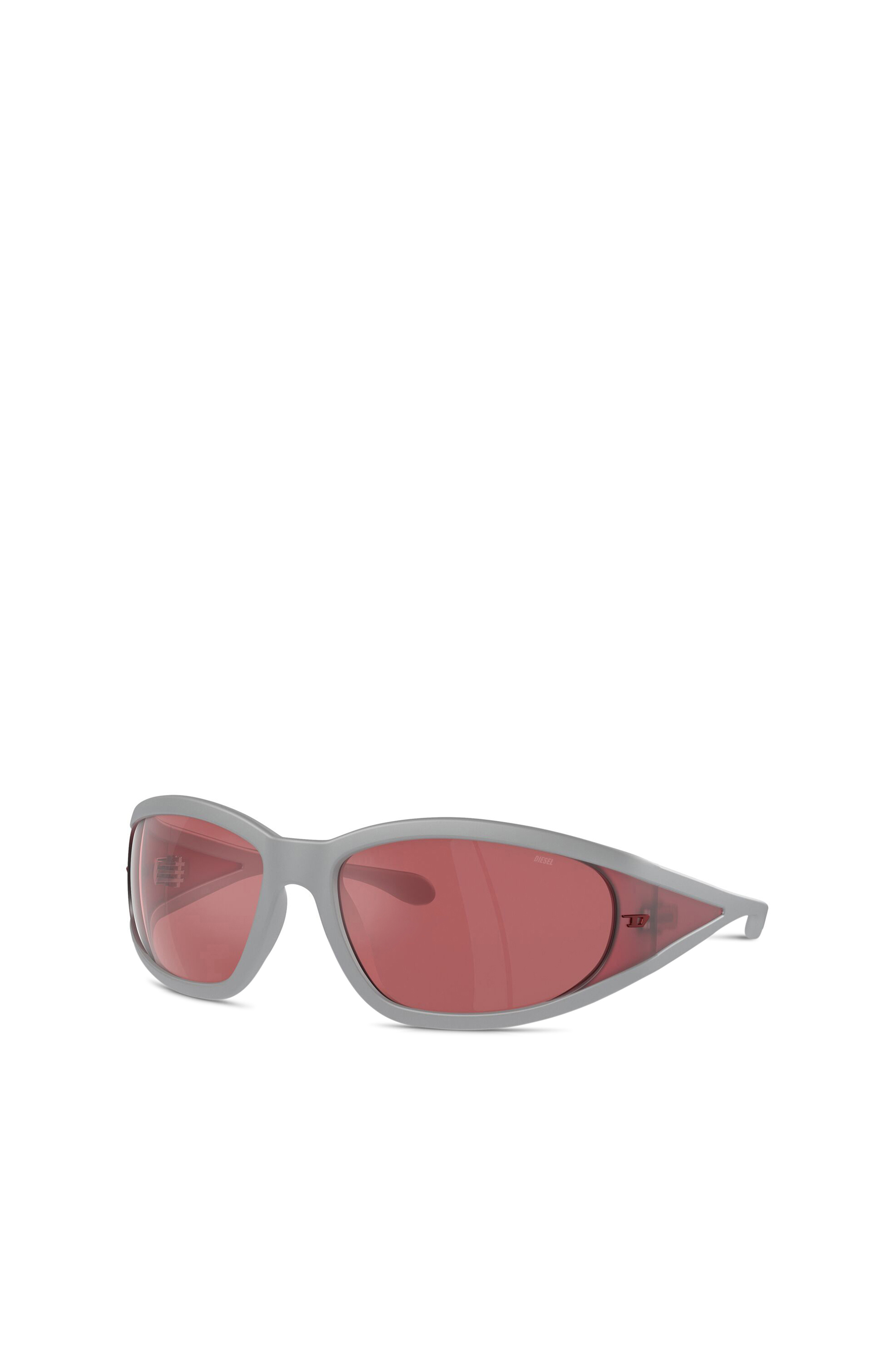 Diesel - 0DL3002, Unisex's Rectangular sunglasses in acetate in Grey/Red - 4