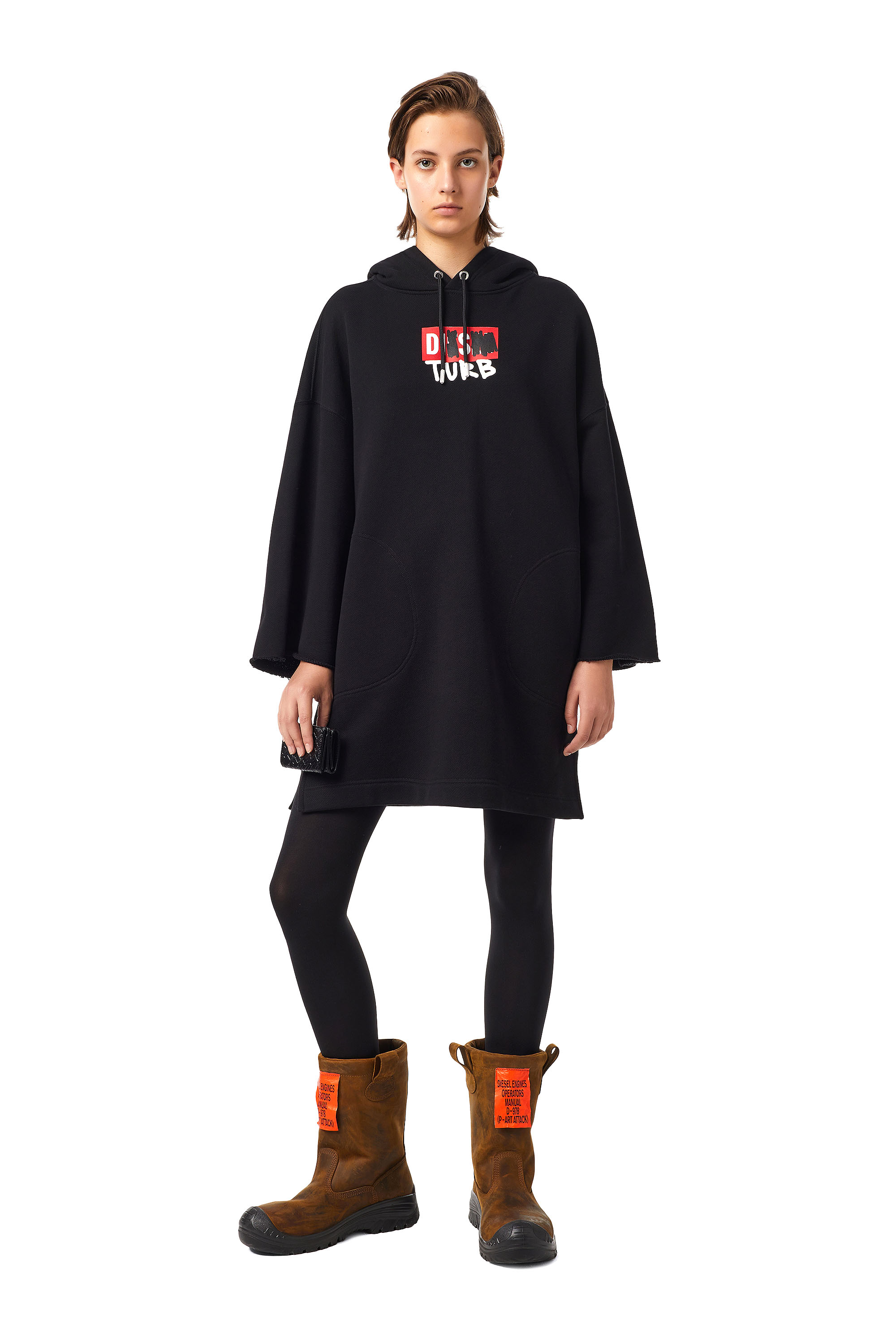 D-SHARP-HOOD, Black - Dresses