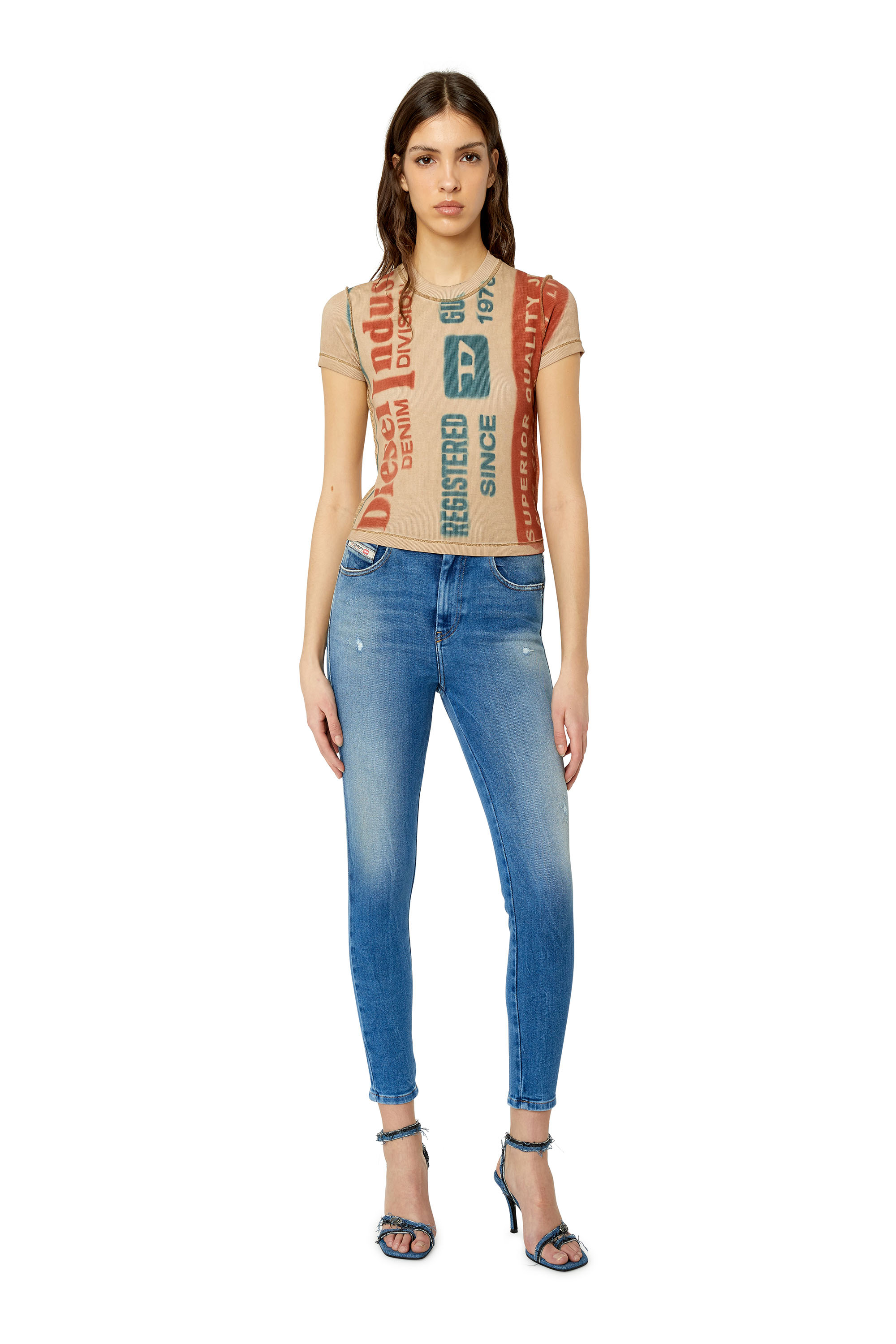 Diesel - 1984 Slandy high 09E91 Super skinny Jeans, Light Blue - Image 4