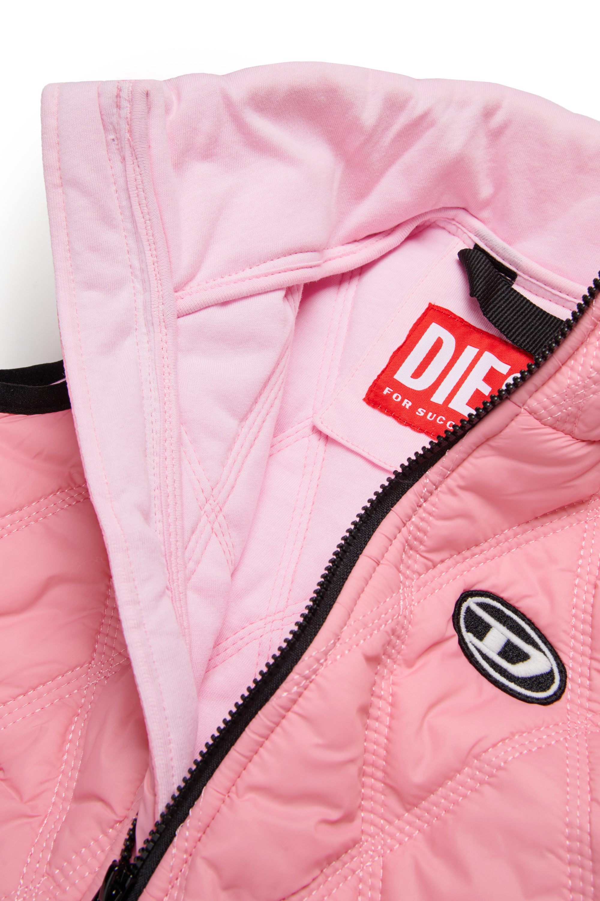 Diesel - JFOKKLOGONHB, Unisex's Quilted vest with Oval D patch in Pink - 4