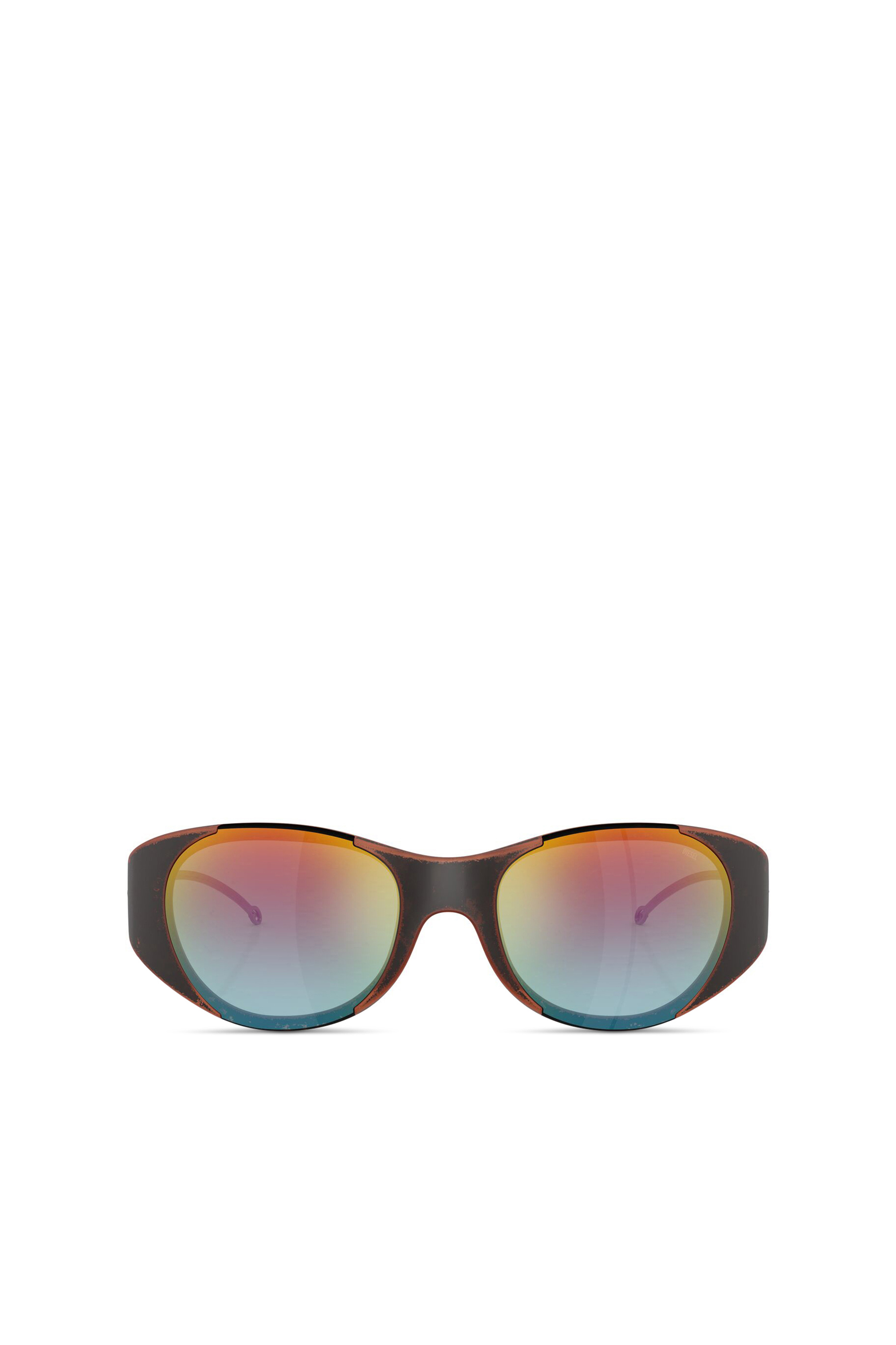 Diesel - 0DL3003, Unisex's Iconic oval sunglasses in Orange/Grey - 1