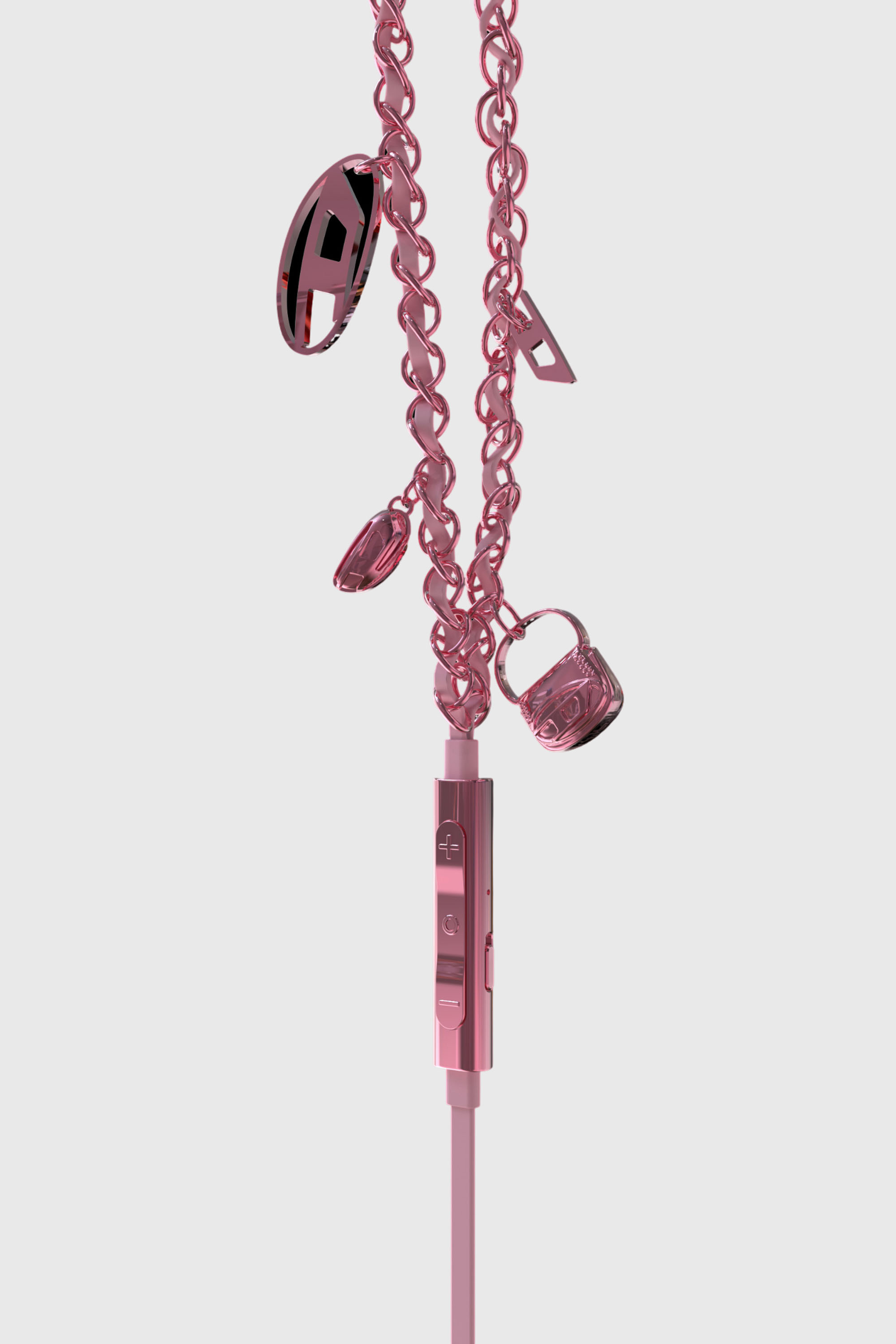Diesel - 60688 WIRED EARBUDS WIRED EARBUDS, Unisex's Pink wired earbuds and charms in Pink - 2