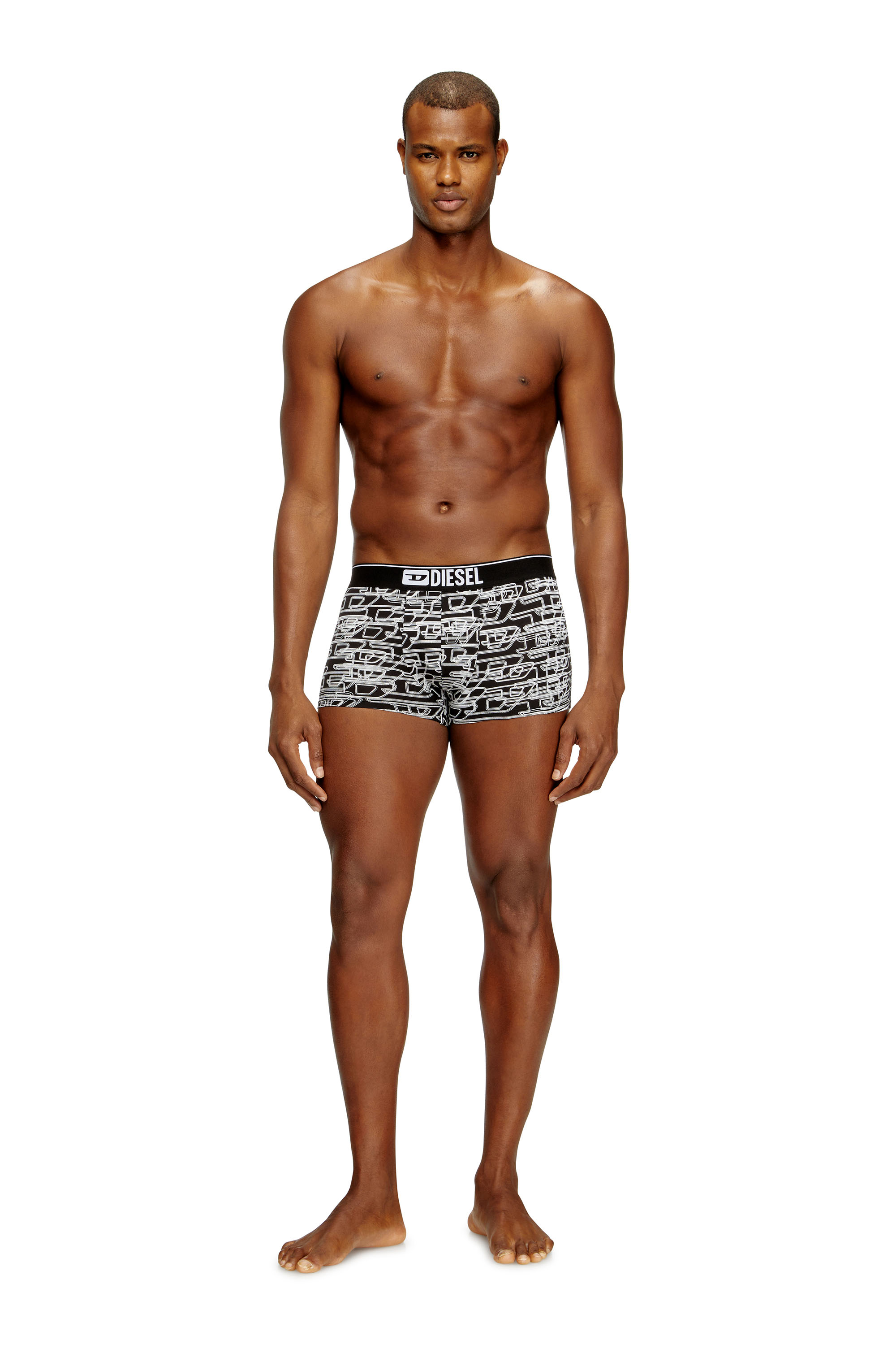 Diesel - DAMIEN-D-BOX-3PACK, Man's 3-pack of stretch cotton boxers with logo in Black/White - 1