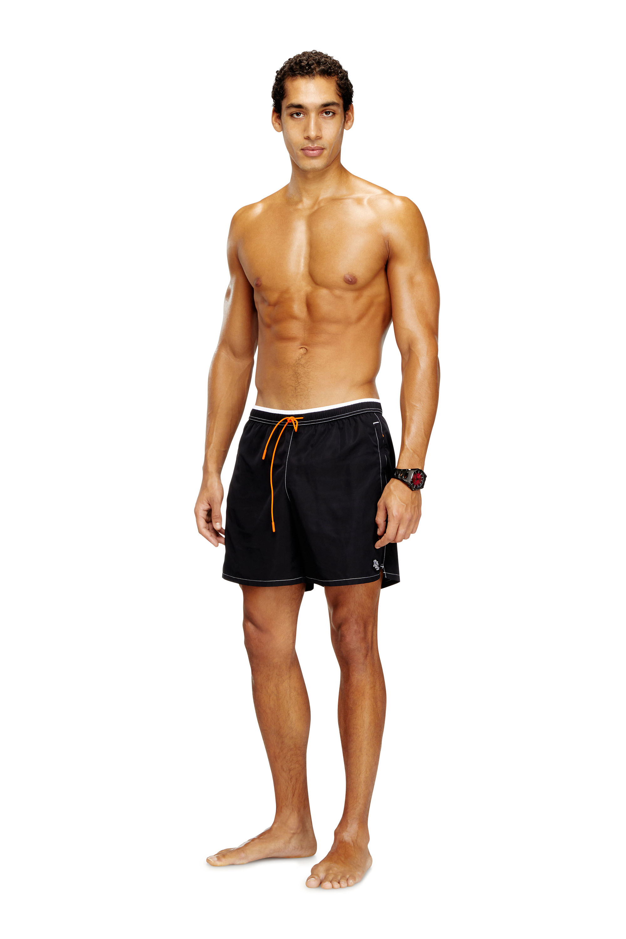 Diesel - SOCCER-41-D-POP-B, Man's Swim shorts with tonal trim and DSL patch in null - 1