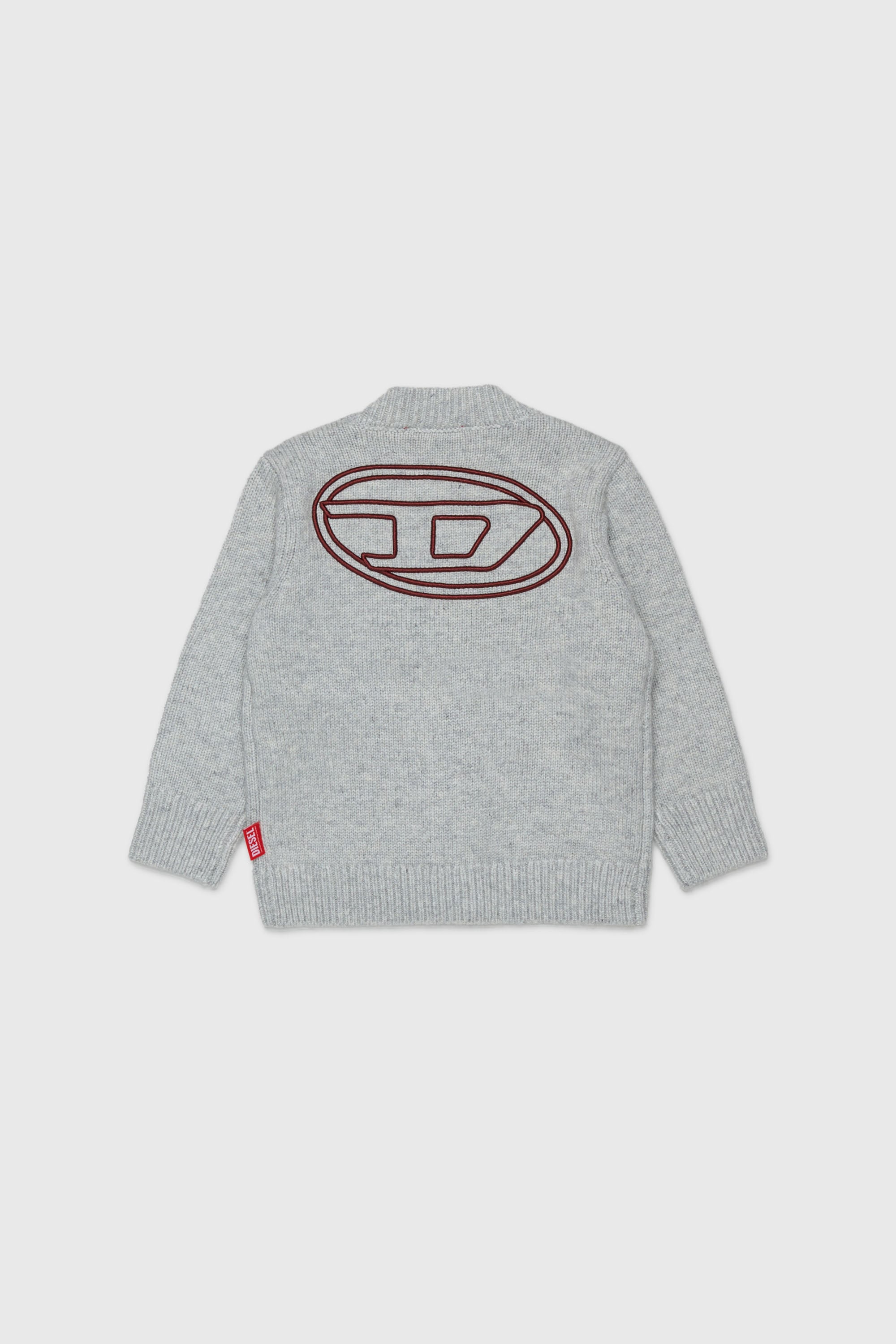 Diesel - KOLYB, Man's Cashmere-enriched cardigan with big Oval D in Grey - 2
