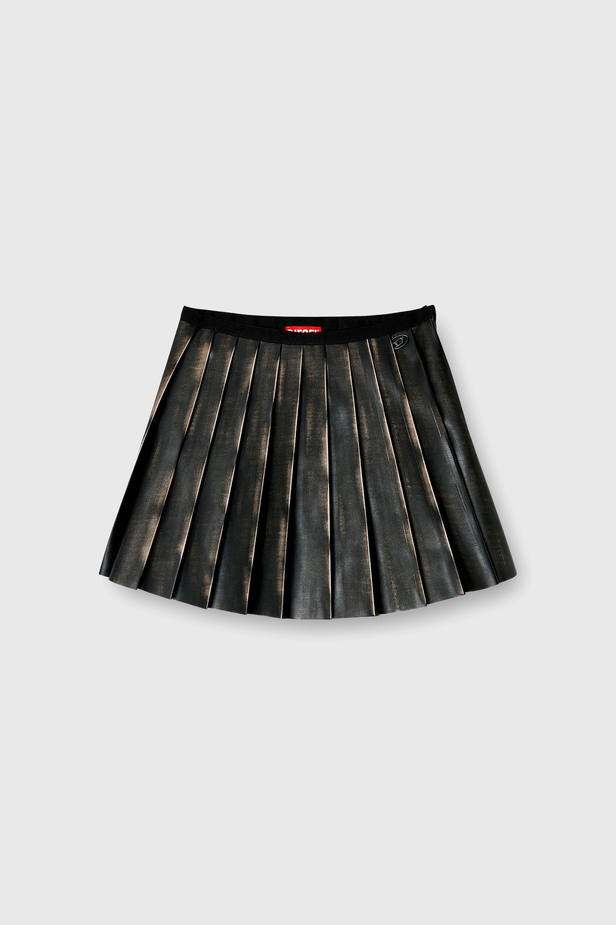 Diesel - O-SAKA-MINI, Woman's Short pleated skirt with distressed effect in Brown - 2