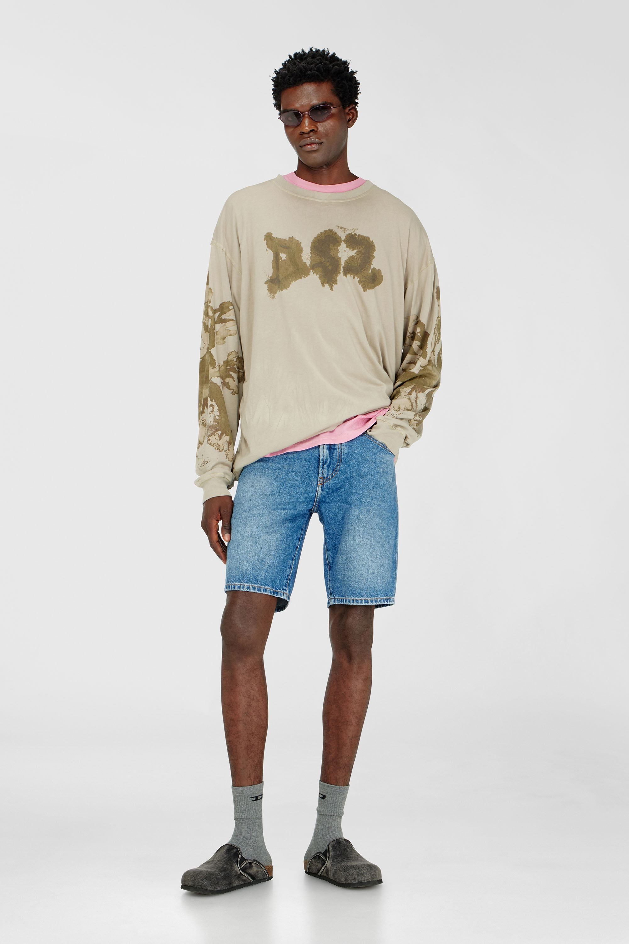 Slim shorts in clean-wash denim