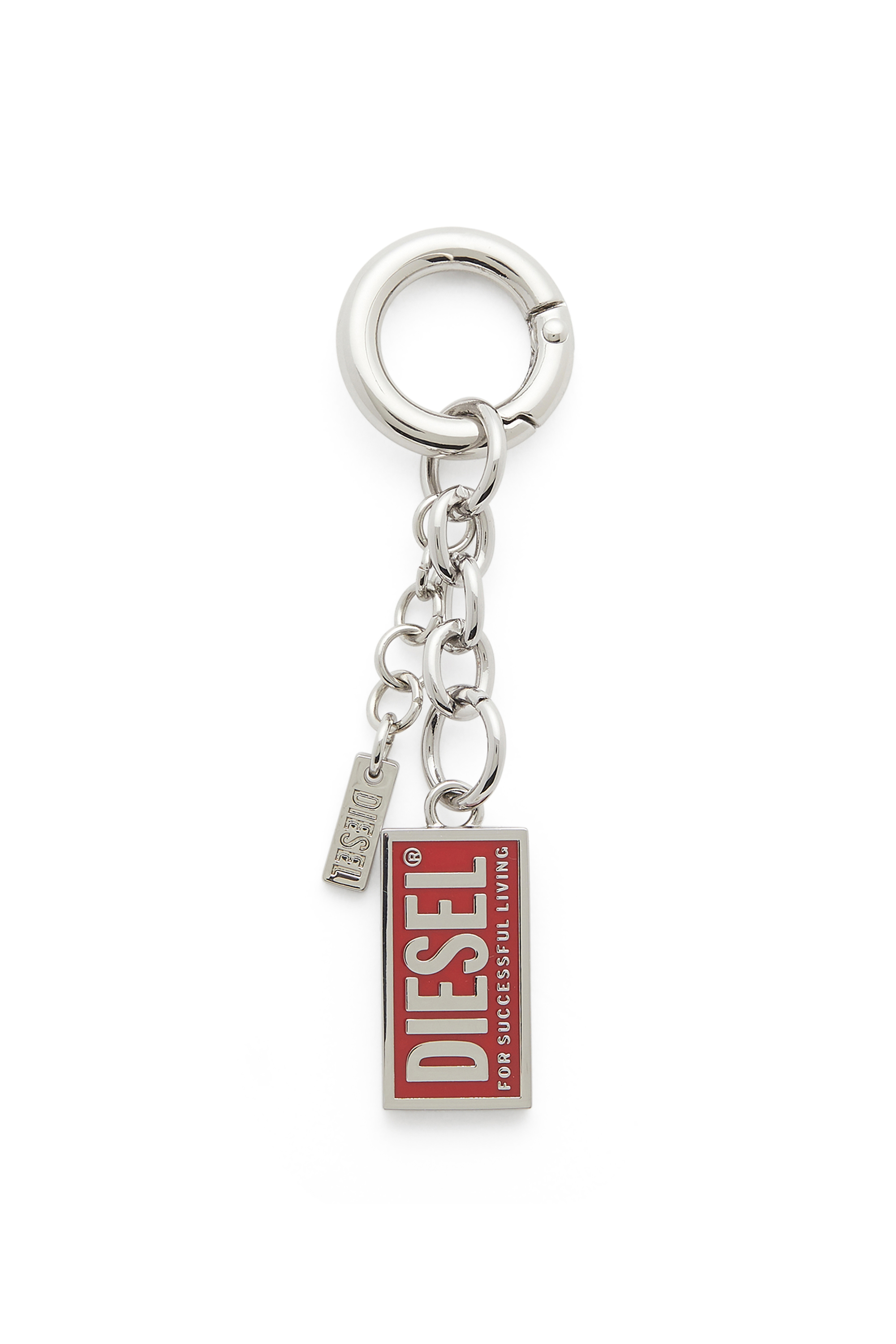 Diesel - CHARM-BISCOTTO, Woman's Metal keyring with Biscotto logo charm in Silver - 1