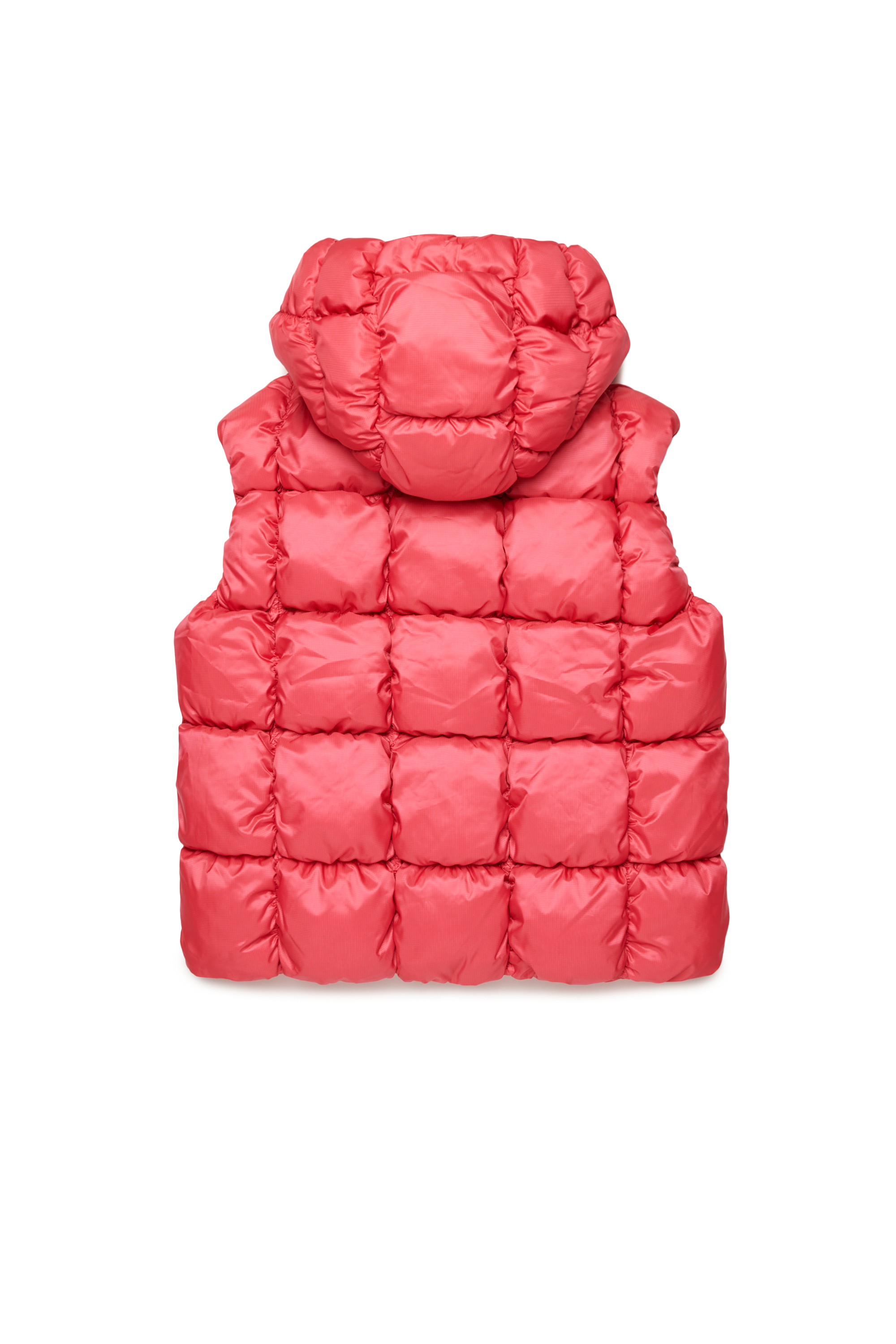 Diesel - JRAMBO, Unisex's Puffer vest with checked quilting in Pink - 2