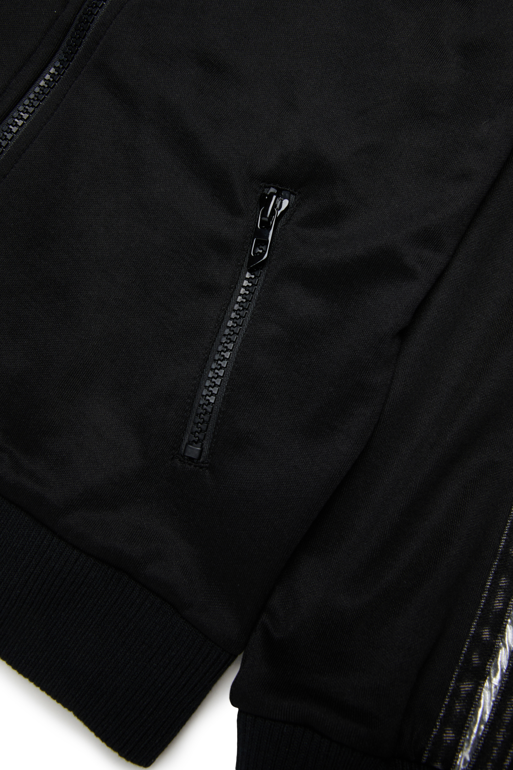 Diesel - SACARON, Man's Sweatshirt with zip and logo detail in Black - 4