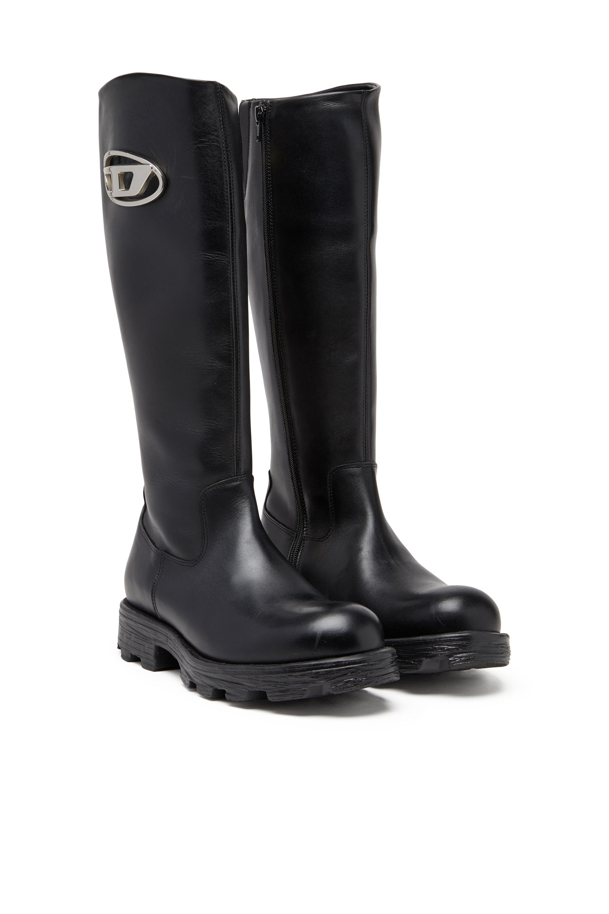D-HAMMER HB D W, Black Diesel - D-HAMMER HB D W, Woman's D-Hammer-Leather knee-high boots in Black - 2