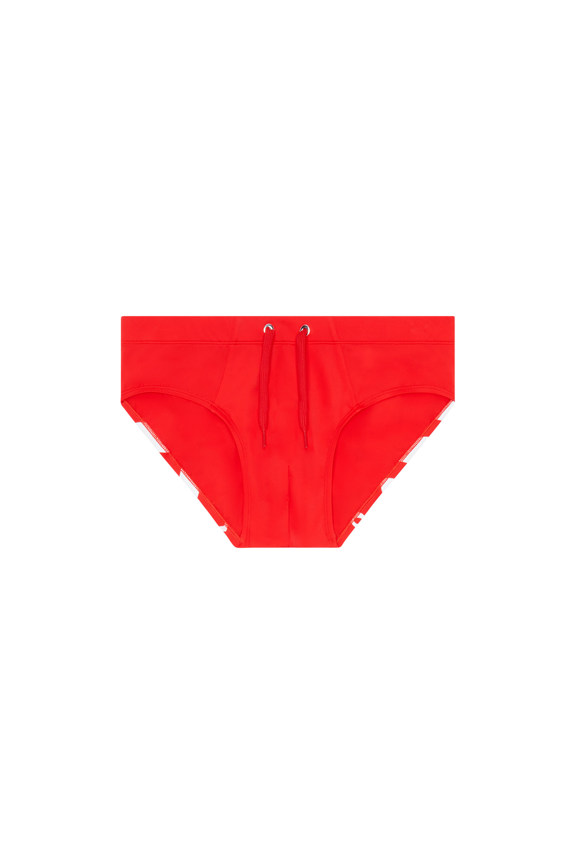 Diesel - BMBR-ALFIE, Man Swim briefs with tonal logo print in Red - Image 4