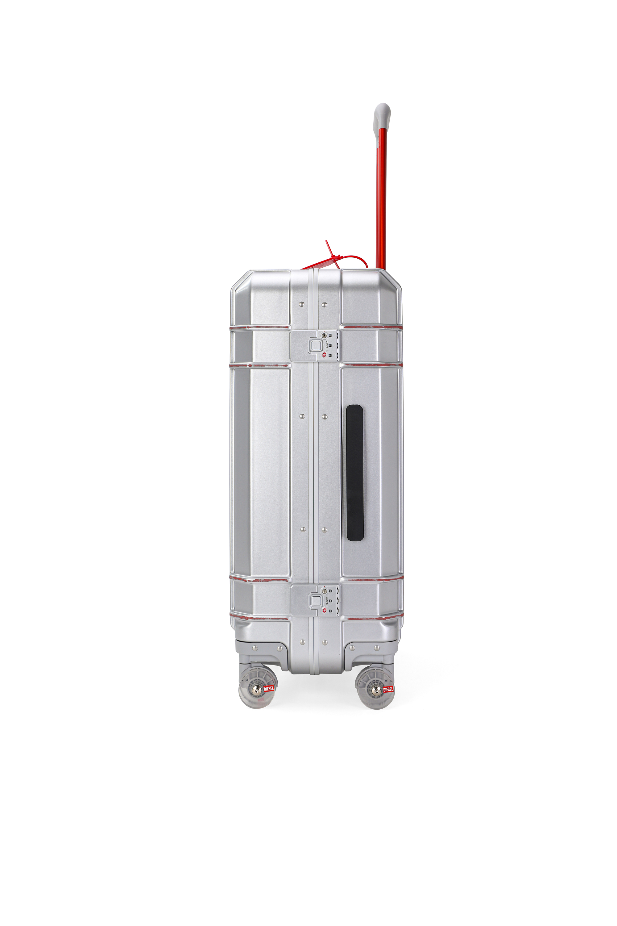 Diesel - DIESEL PC STRONG IMAGE TROLLEY- DSL003, Unisex's Rugged carry‑on suitcase 24" in Silver - 4