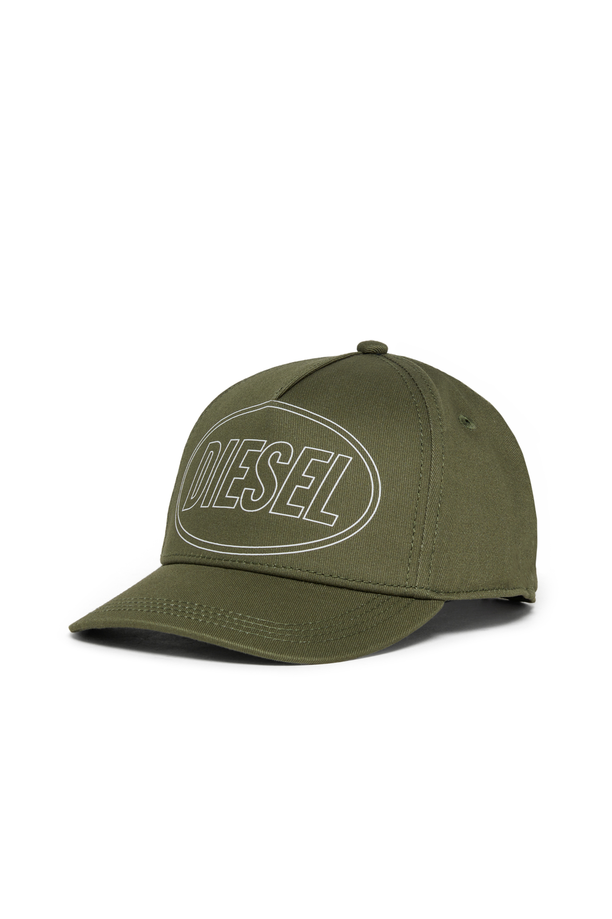 Diesel - FEPSIT, Man's Baseball cap in solid-colour cotton in Military Green - 1