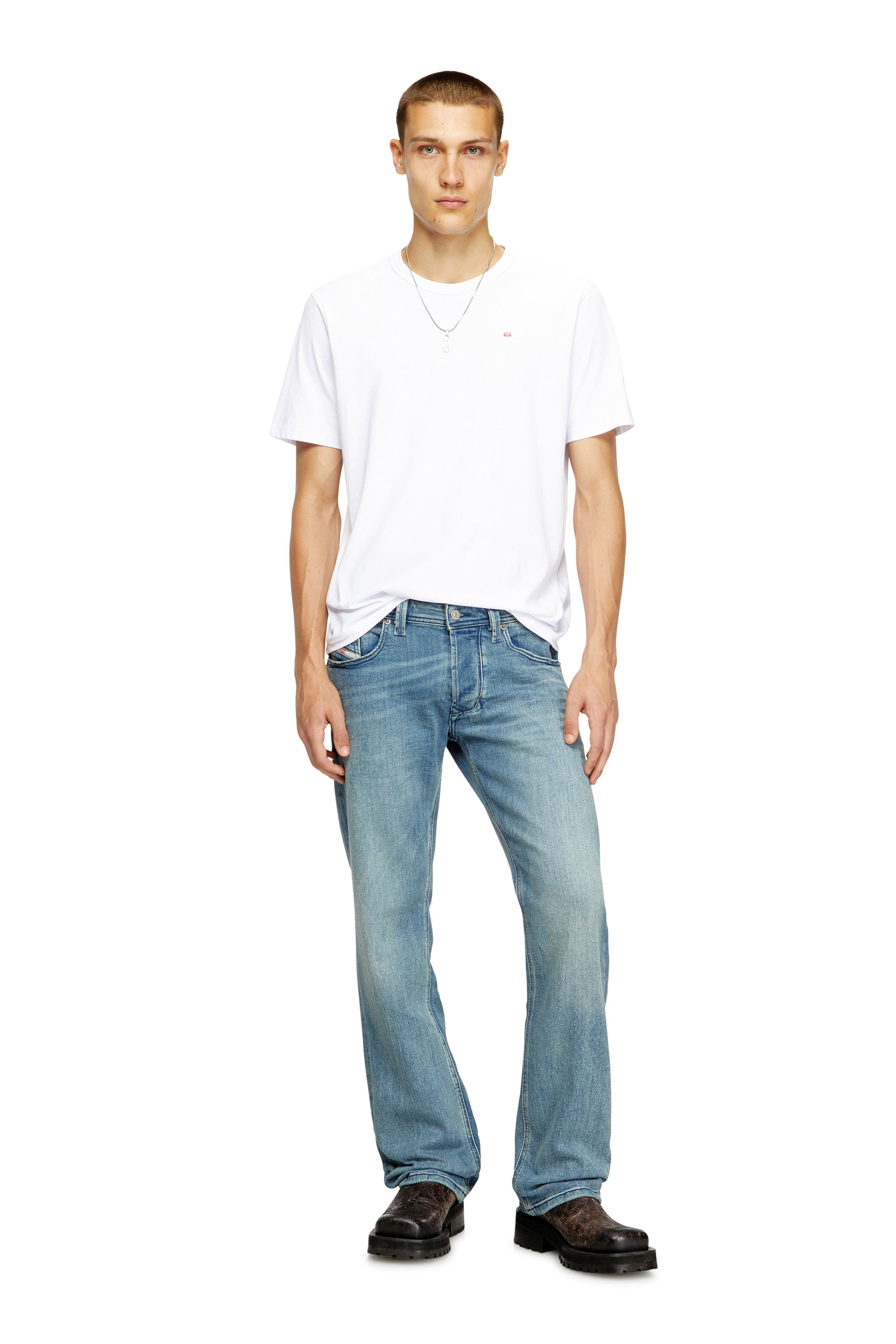 Diesel - T-ADJUST-MICRODIV, Unisex's T-shirt with micro-embroidered logo in White - 3