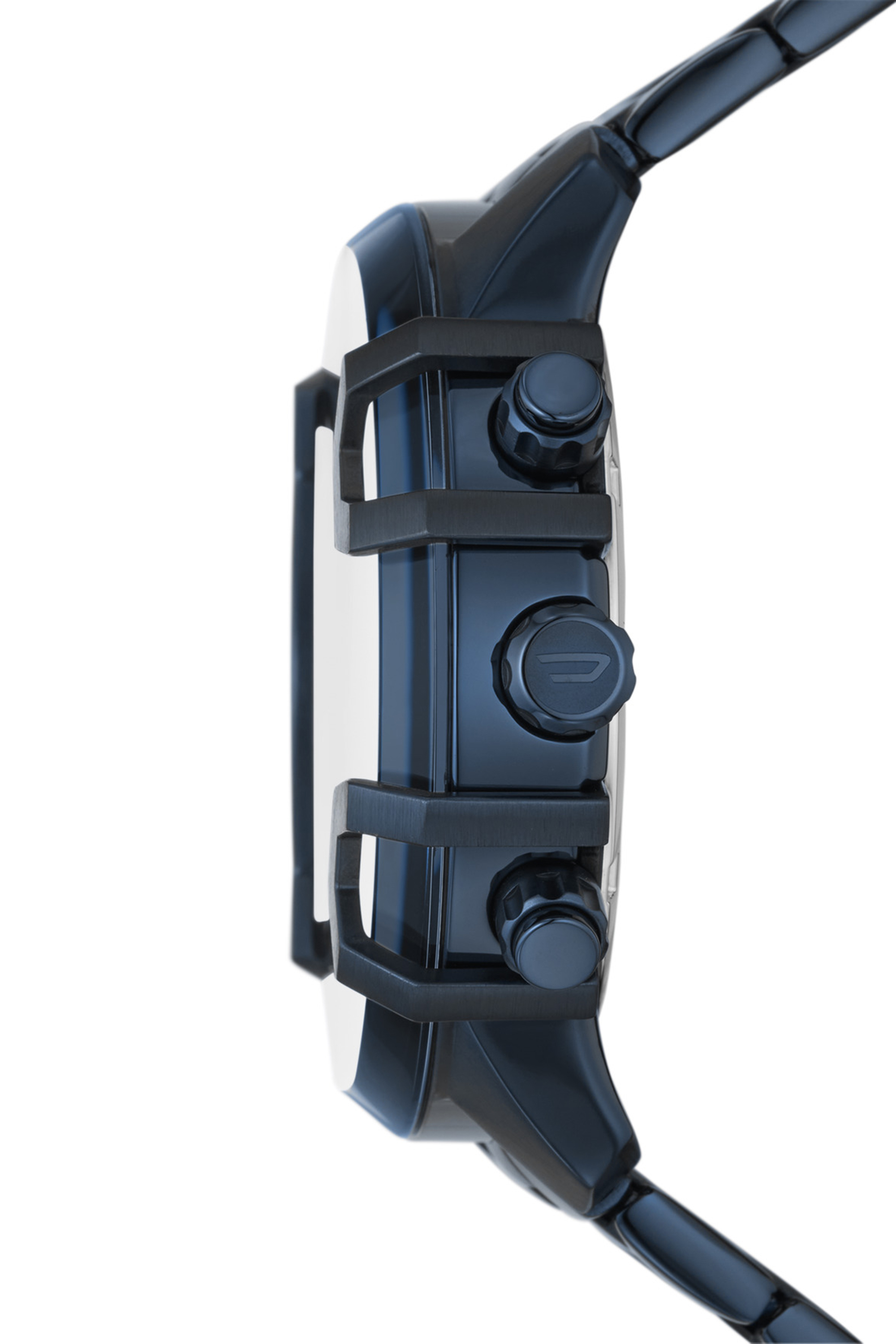 Diesel - DZ4596, Man's Griffed chronograph blue-tone stainless steel watch in Blue - 3