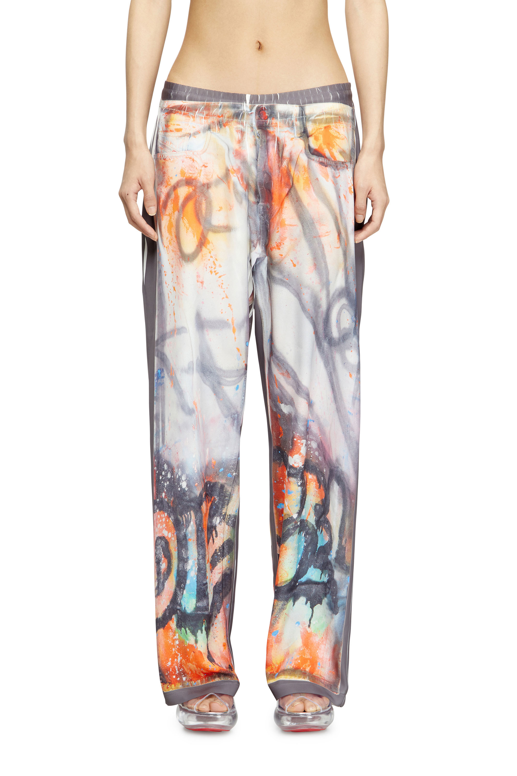Diesel - P-AFTER-GRAFFITI-USA, Unisex's Relaxed pant with graffiti print in Grey - 5