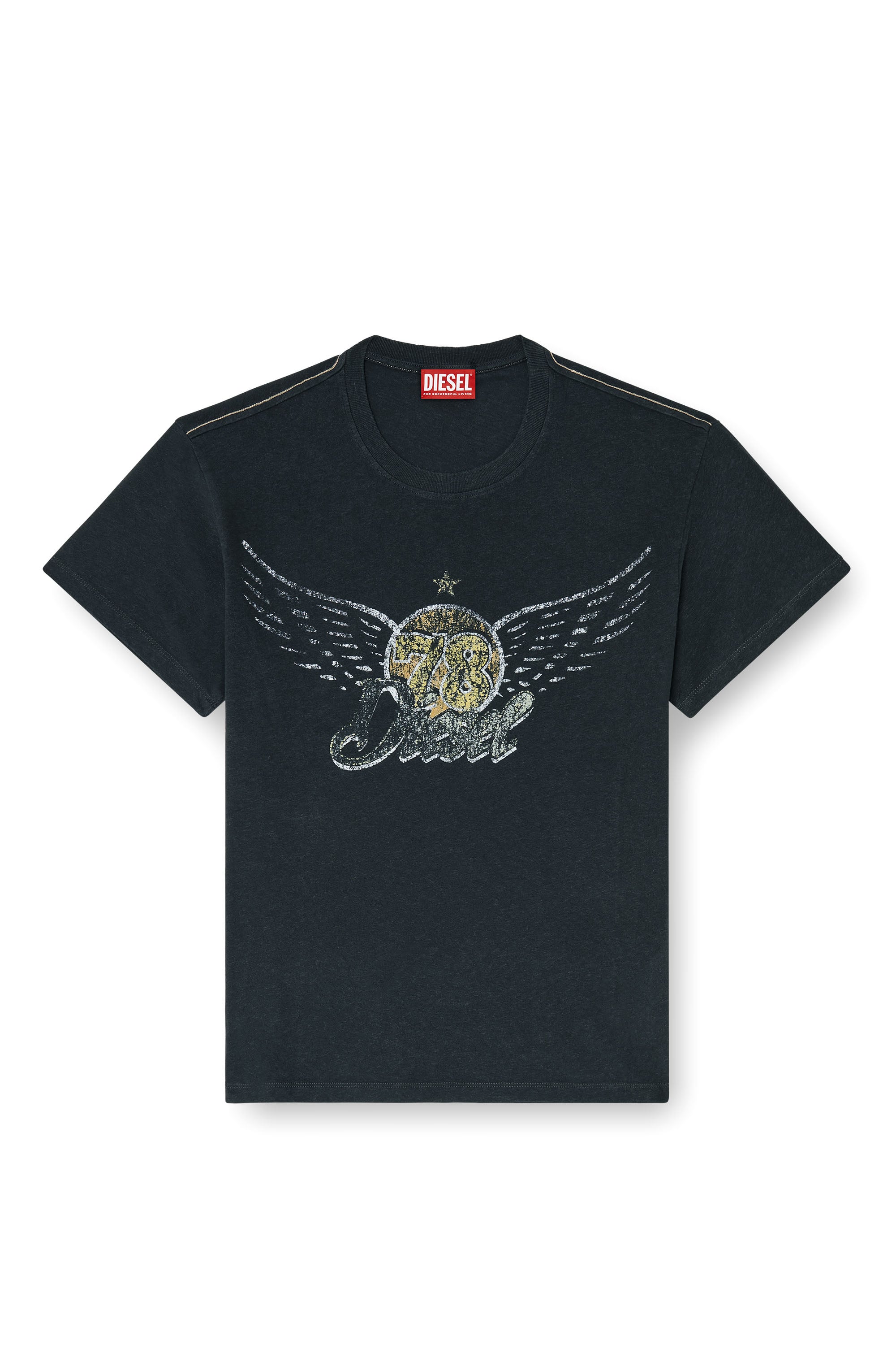 Diesel - T-GERIO-A, Man's Cotton-hemp T-shirt with concert graphics in null - 3
