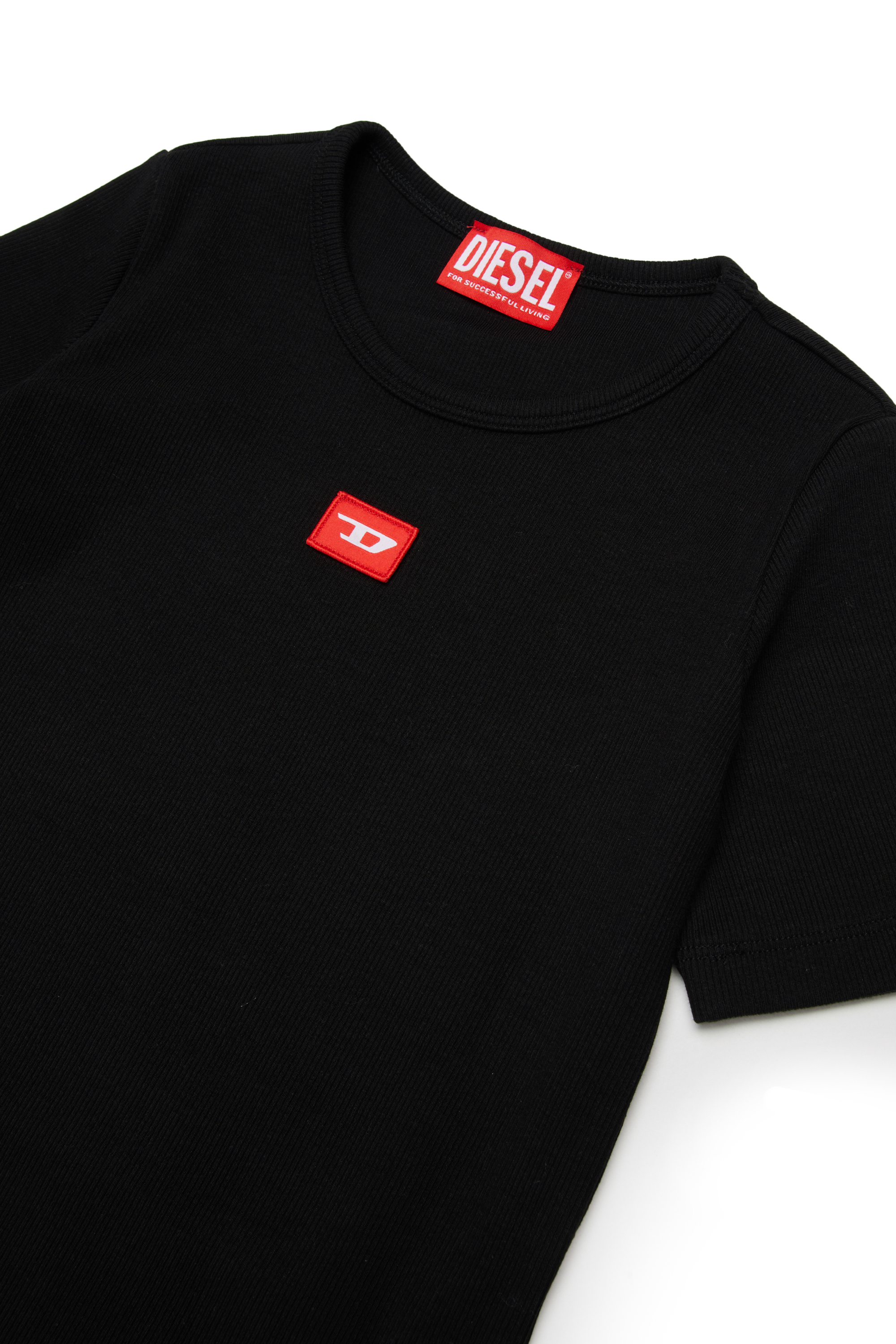 Diesel - DPACI, Woman's Midi cotton dress with short sleeves in Black - 3