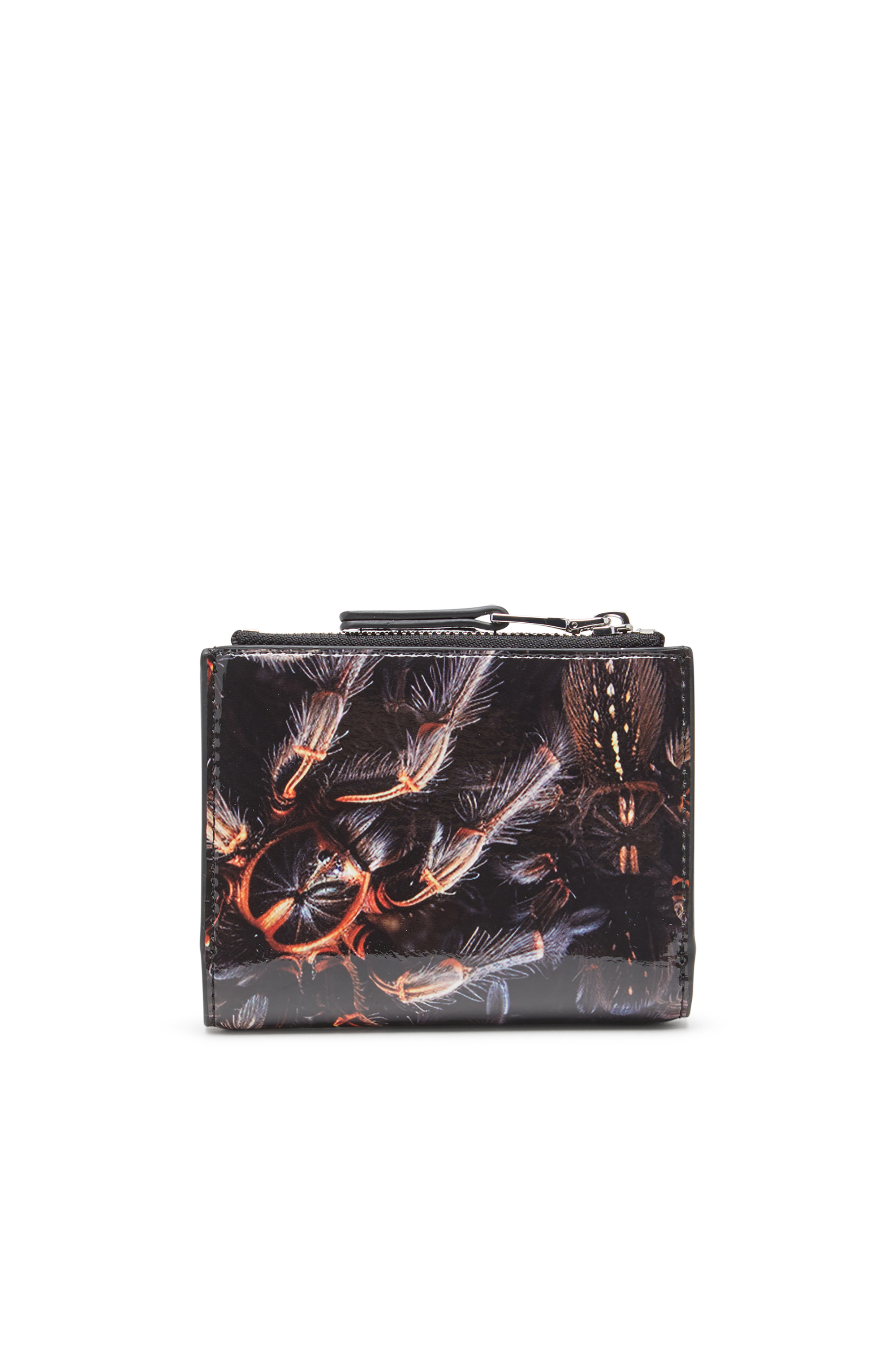 Diesel - PLAY BI-FOLD ZIP II, Woman's Small wallet in printed glossy PU in Black/Brown - 2