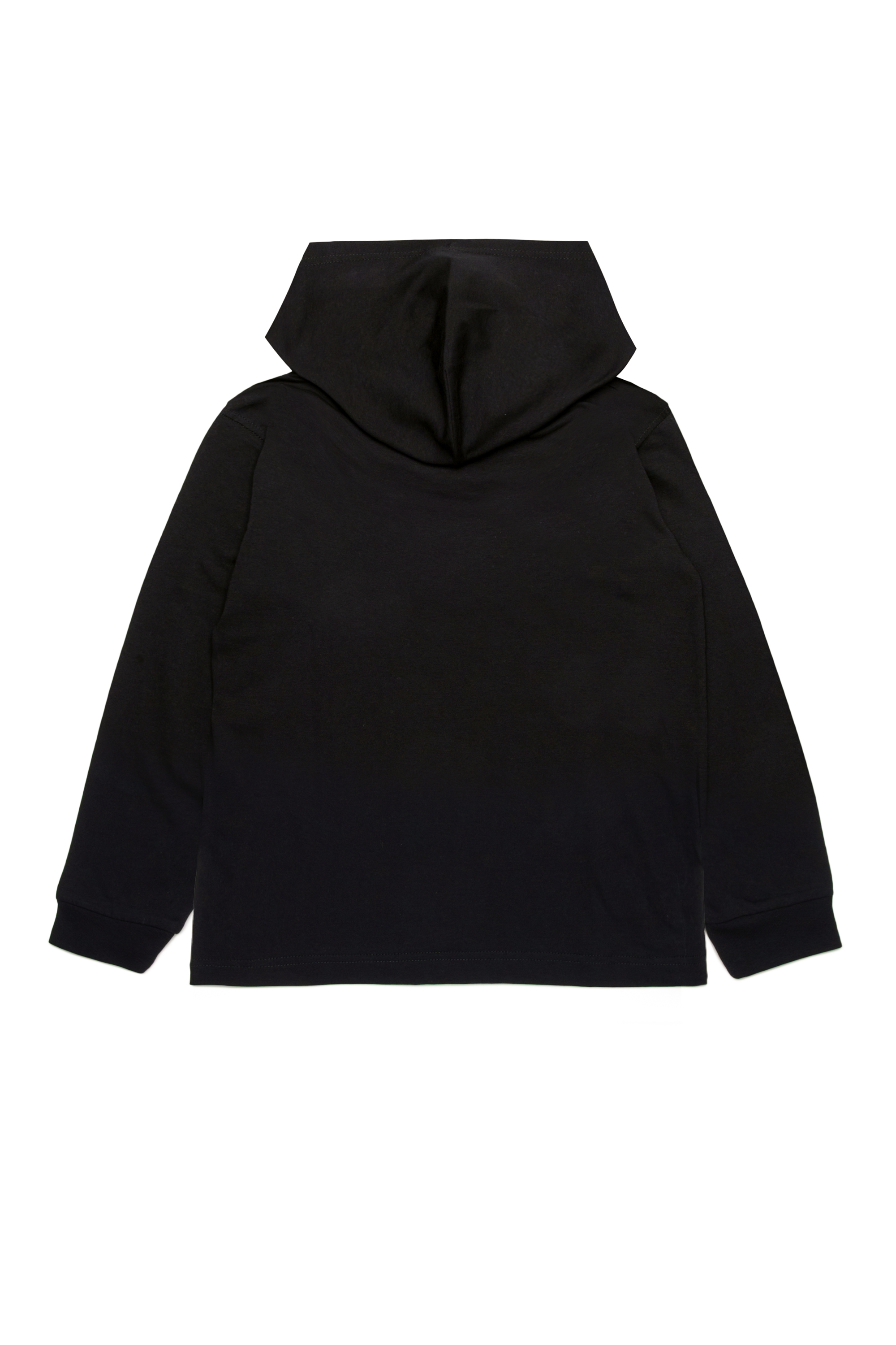 Diesel - TNICK OVER, Man's Hooded T-shirt  with metal-look Oval D logo in Black - 2