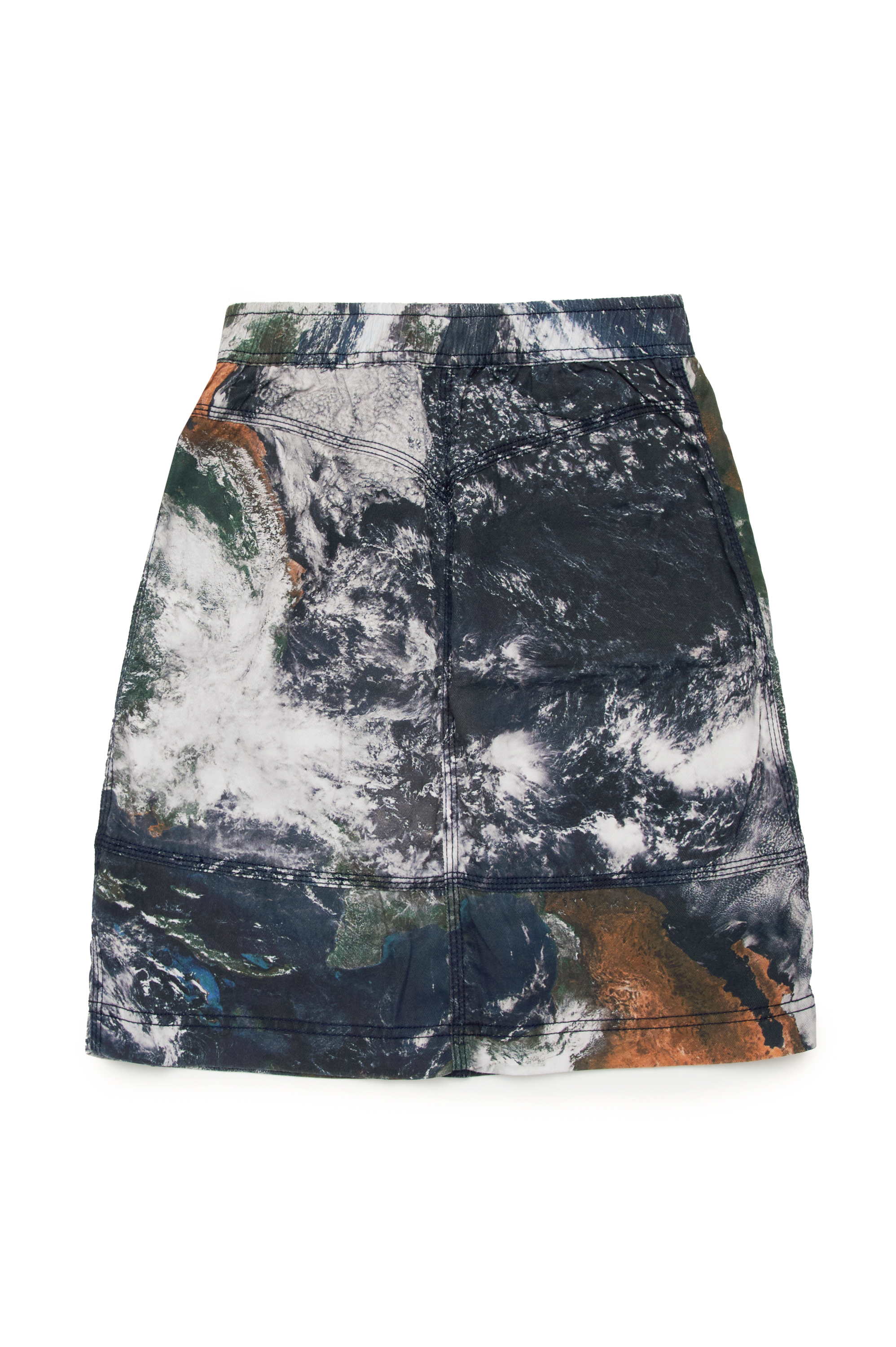 Diesel - GOMIRTCMF, Woman's Cargo skirt with Camo Planet print in Multicolor/Black - 2