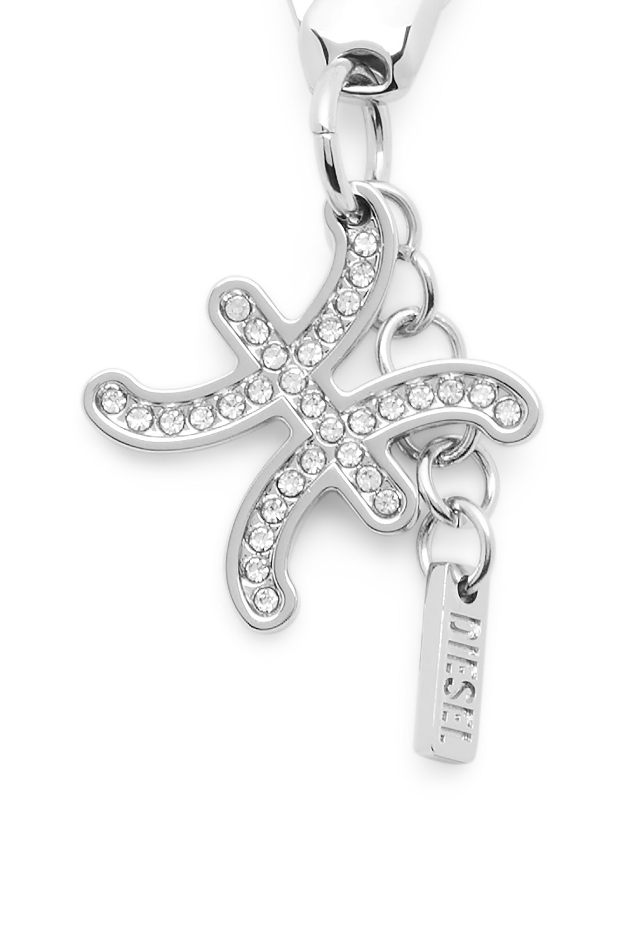 Diesel - CHARM PISCES, Unisex's Metal Pisces charm with rhinestones in Silver - 2