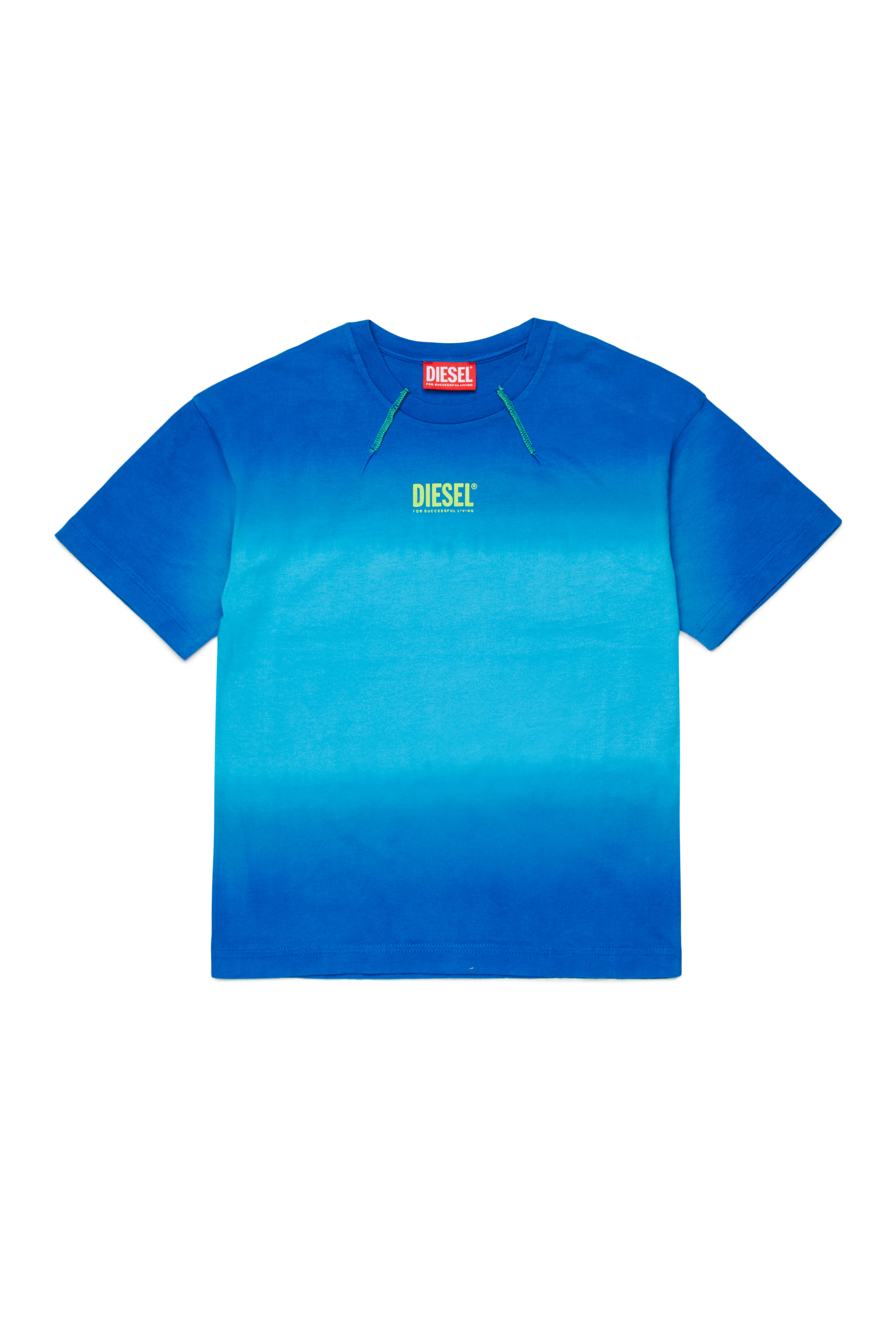 Diesel - TSHADE OVER, Man's Cotton T-shirt with ombre wash in Blue - 1