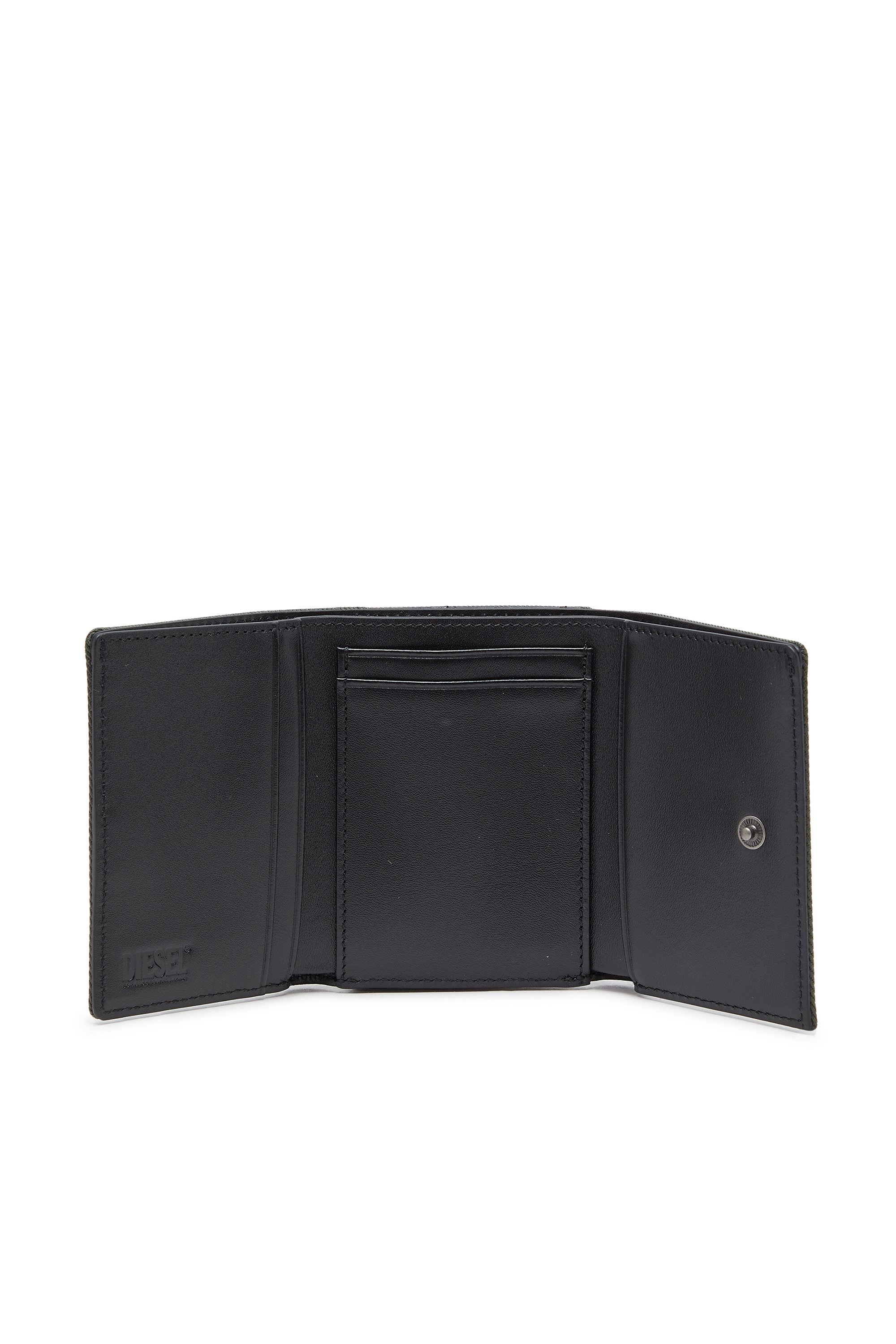 Diesel - D-PACK TRI FOLD COIN 3D, Man's Coin case with embossed patch in Green - 3