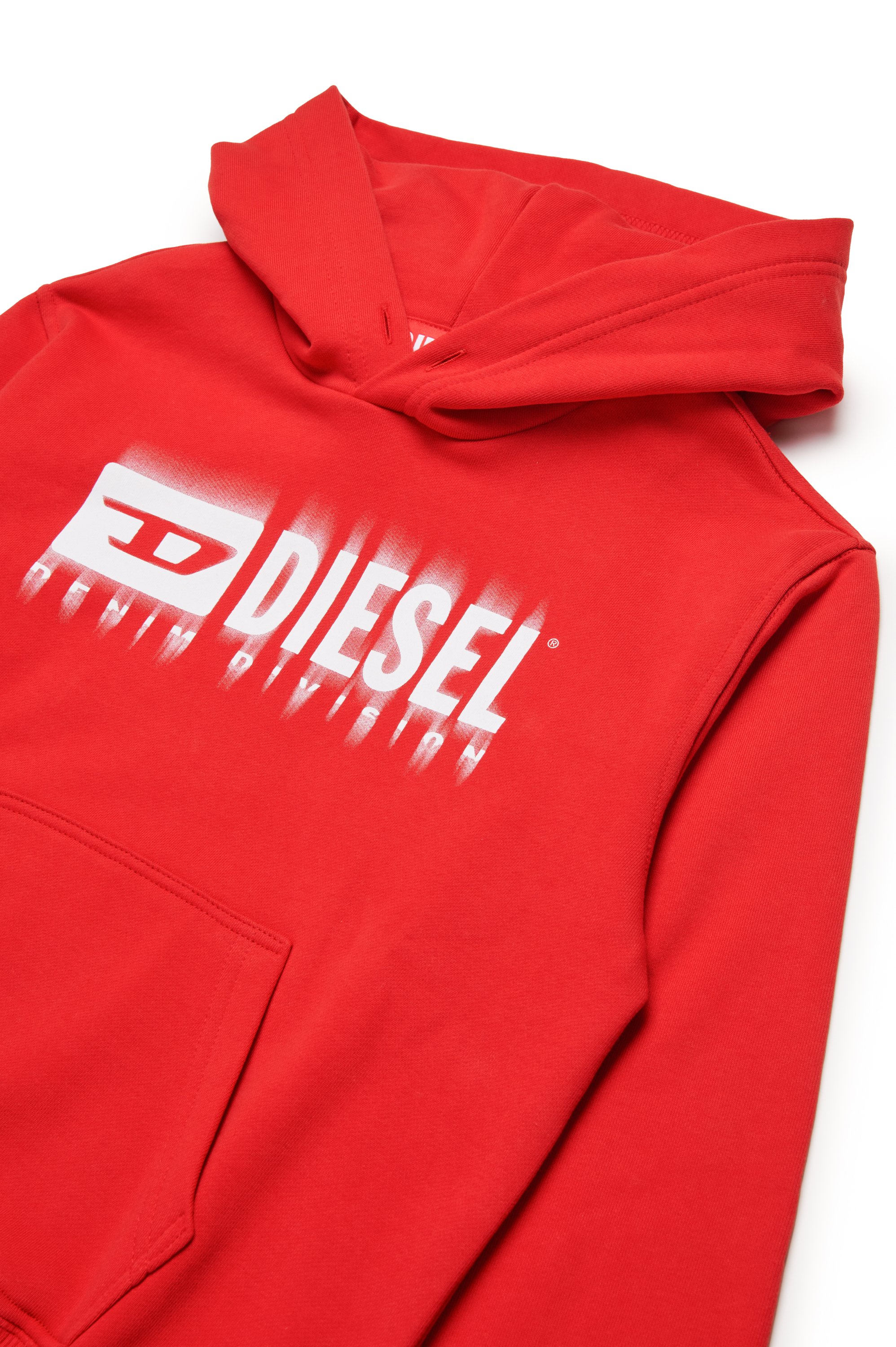 Diesel - SGINNHOODL5 OVER, Man's Hoodie with smudged logo in Red - 3