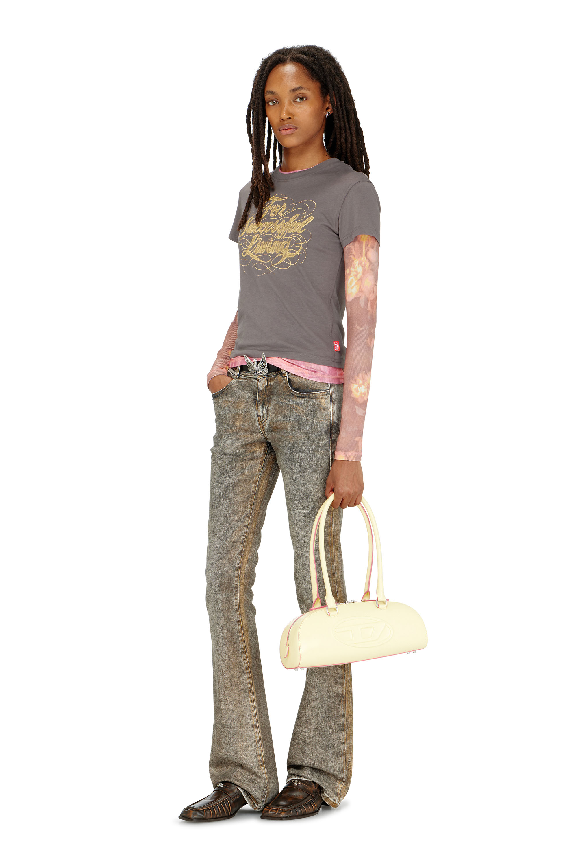 Diesel - T-ILA-AA4, Woman's T-shirt with logo print in null - 1
