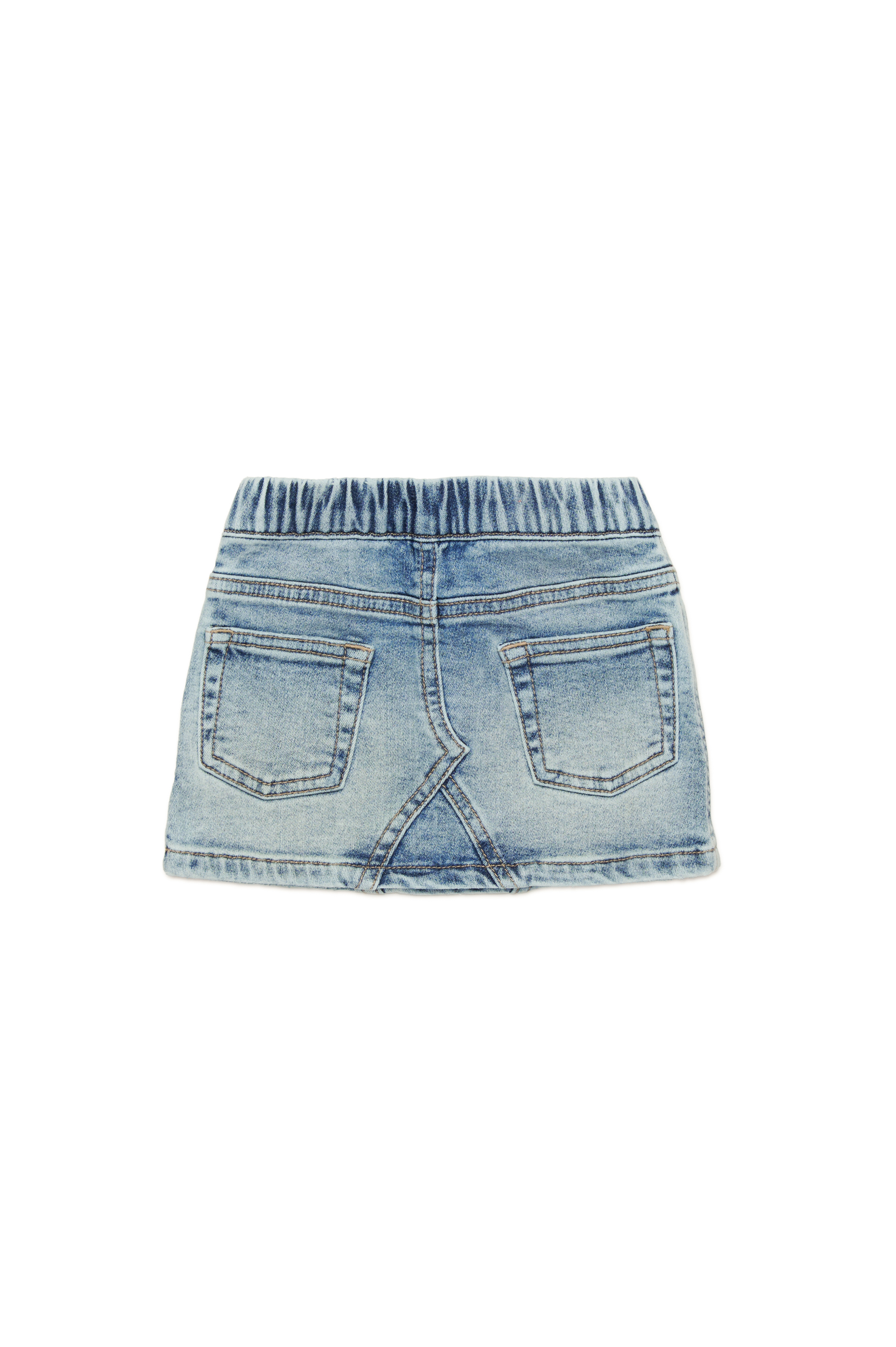 Diesel - GERRYB JJJ, Woman's Short skirt in used-look JoggJeans in Light Blue - 2