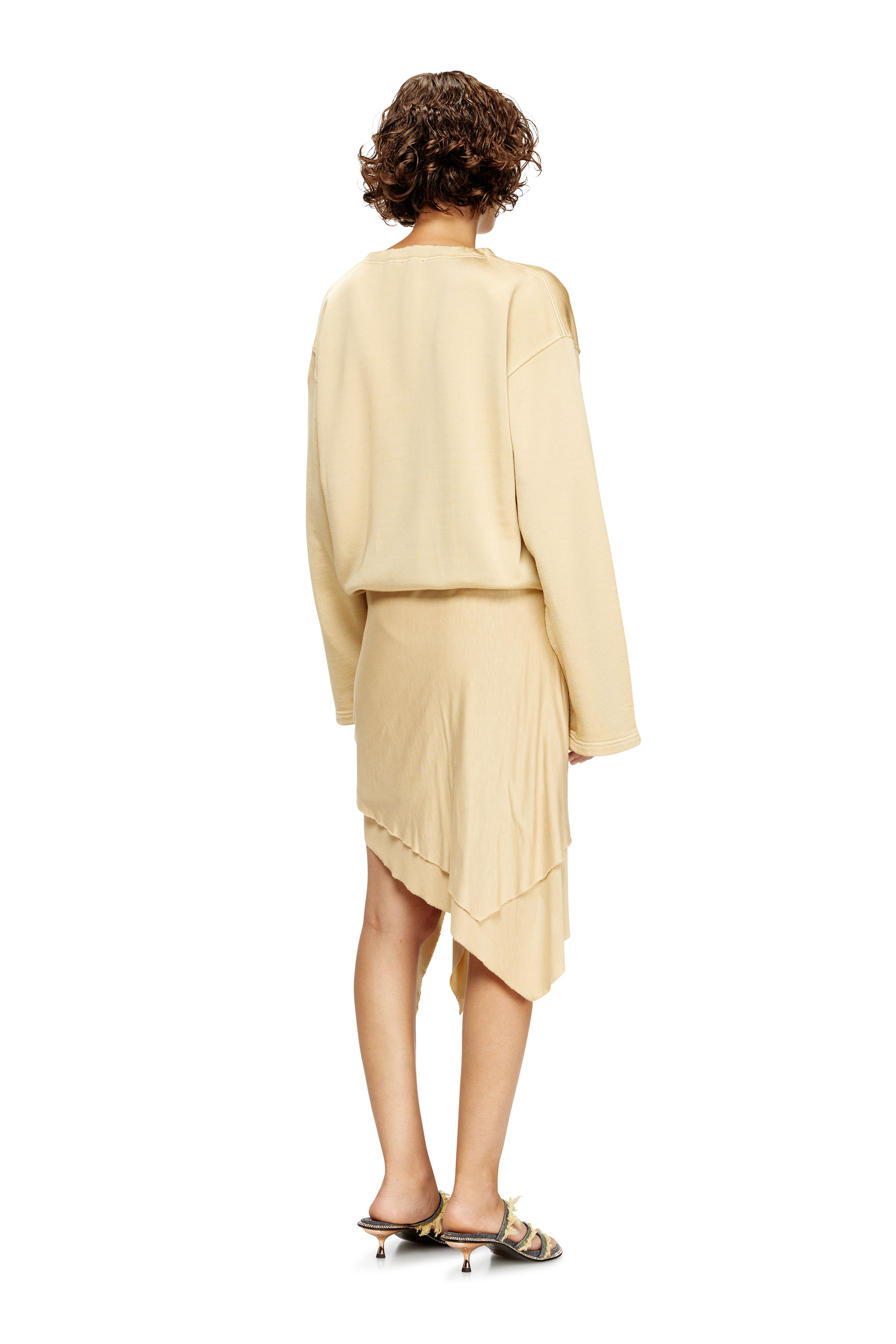 Diesel - D-CREED, Woman's Draped dress with ruched skirt in Beige - 4