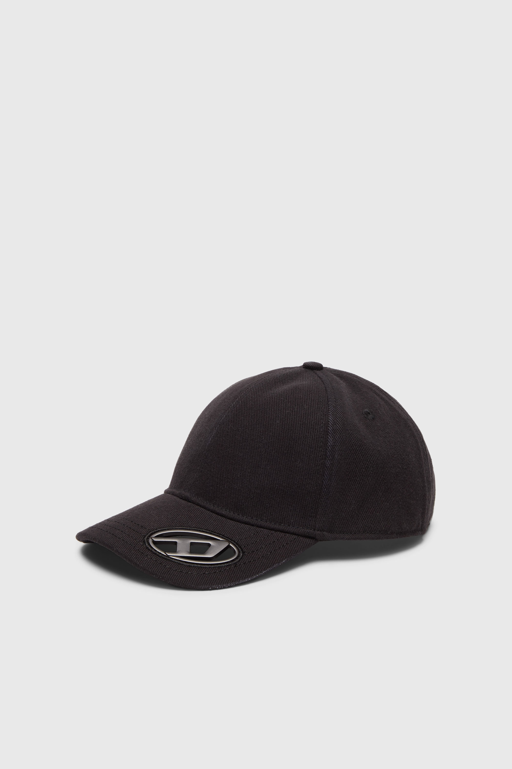 Diesel - C-PLAK, Man's Baseball cap with oval D plaque in Black - 1