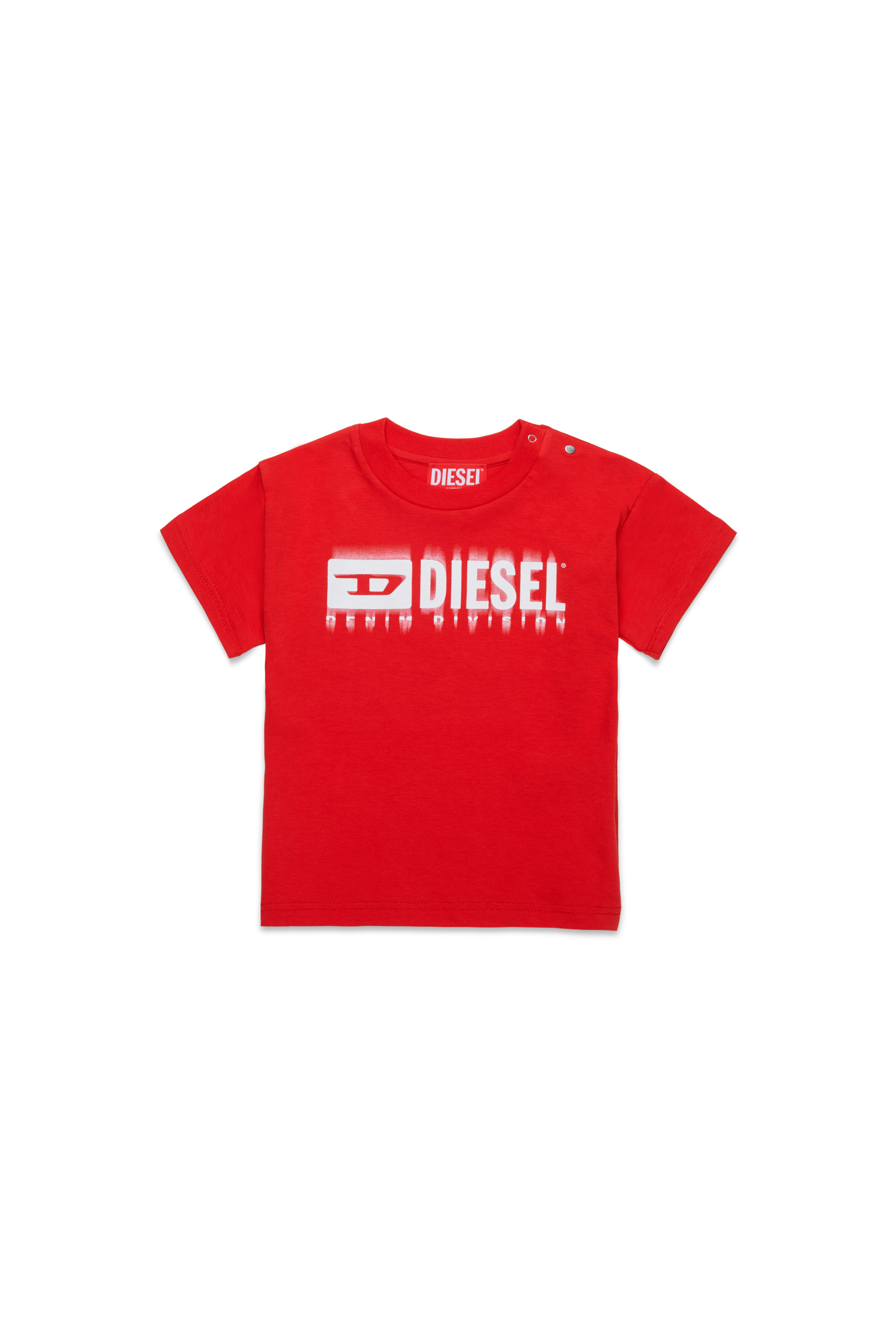 Diesel - TDIEGORL6MAB, Unisex's T-shirt with smudged logo in Red - 1