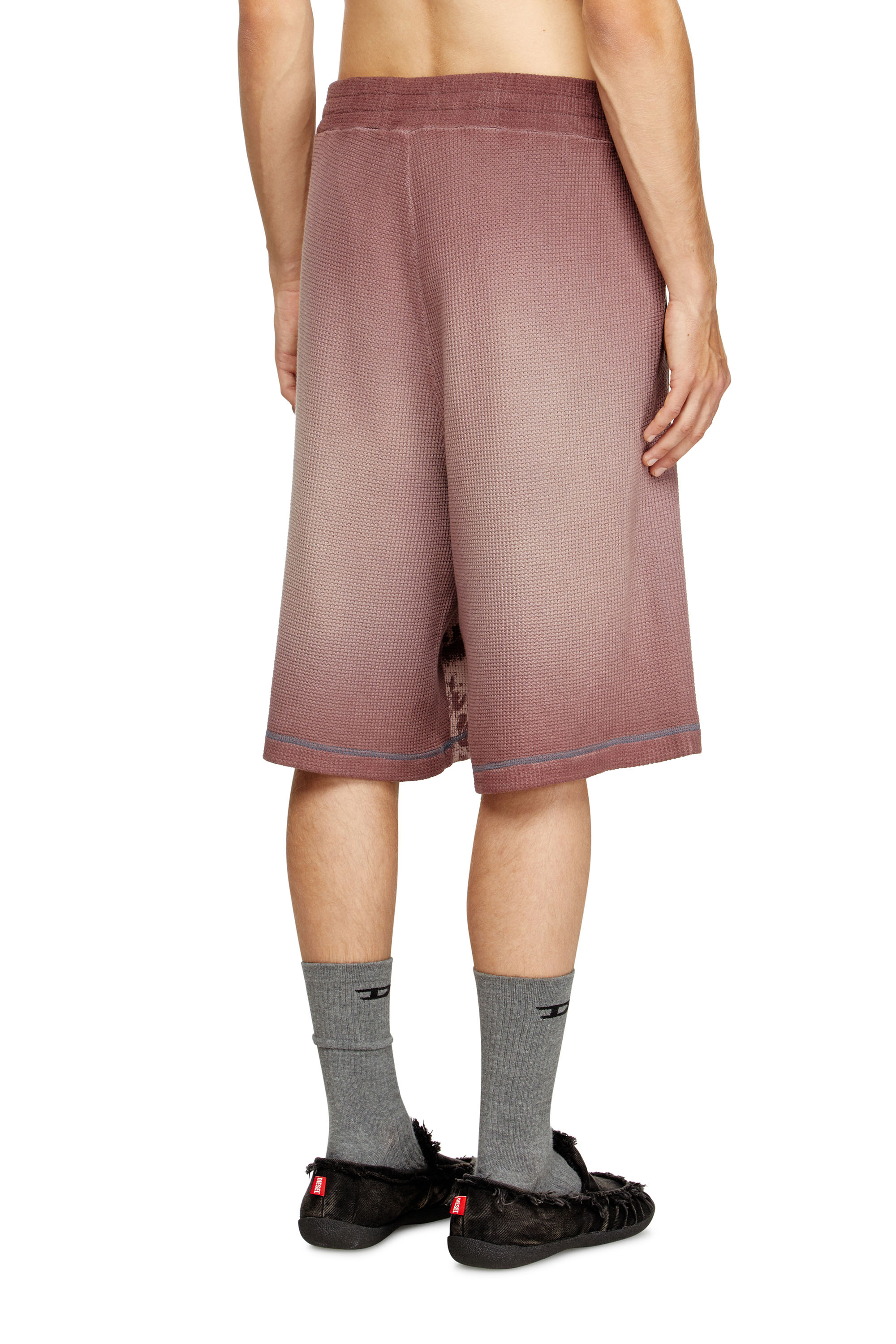 Diesel - P-WARKY-SHORT, Man's Waffle shorts with medieval print in null - 4