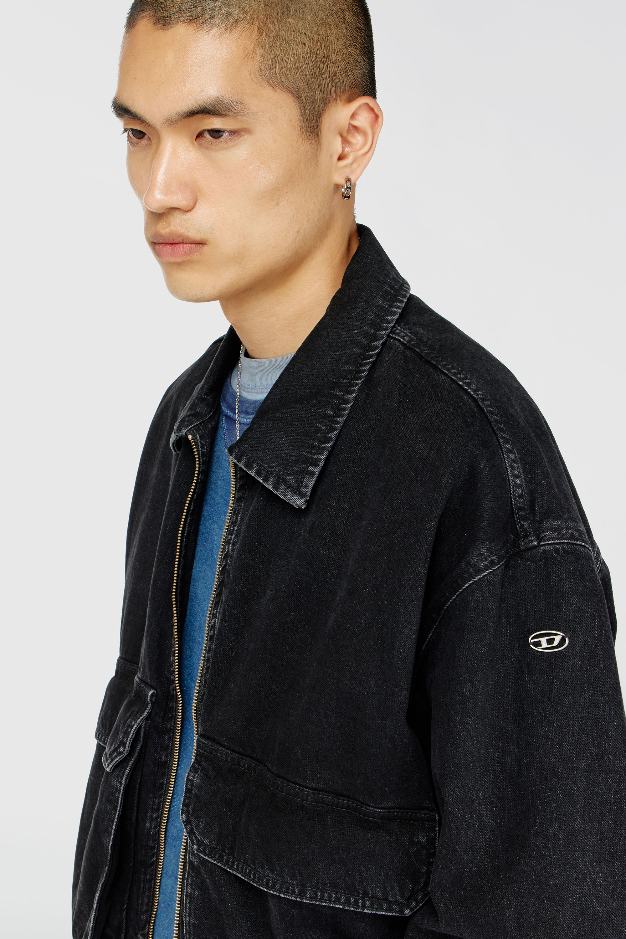 Diesel - D-KURZ, Unisex's Jacket in denim in Black - 5