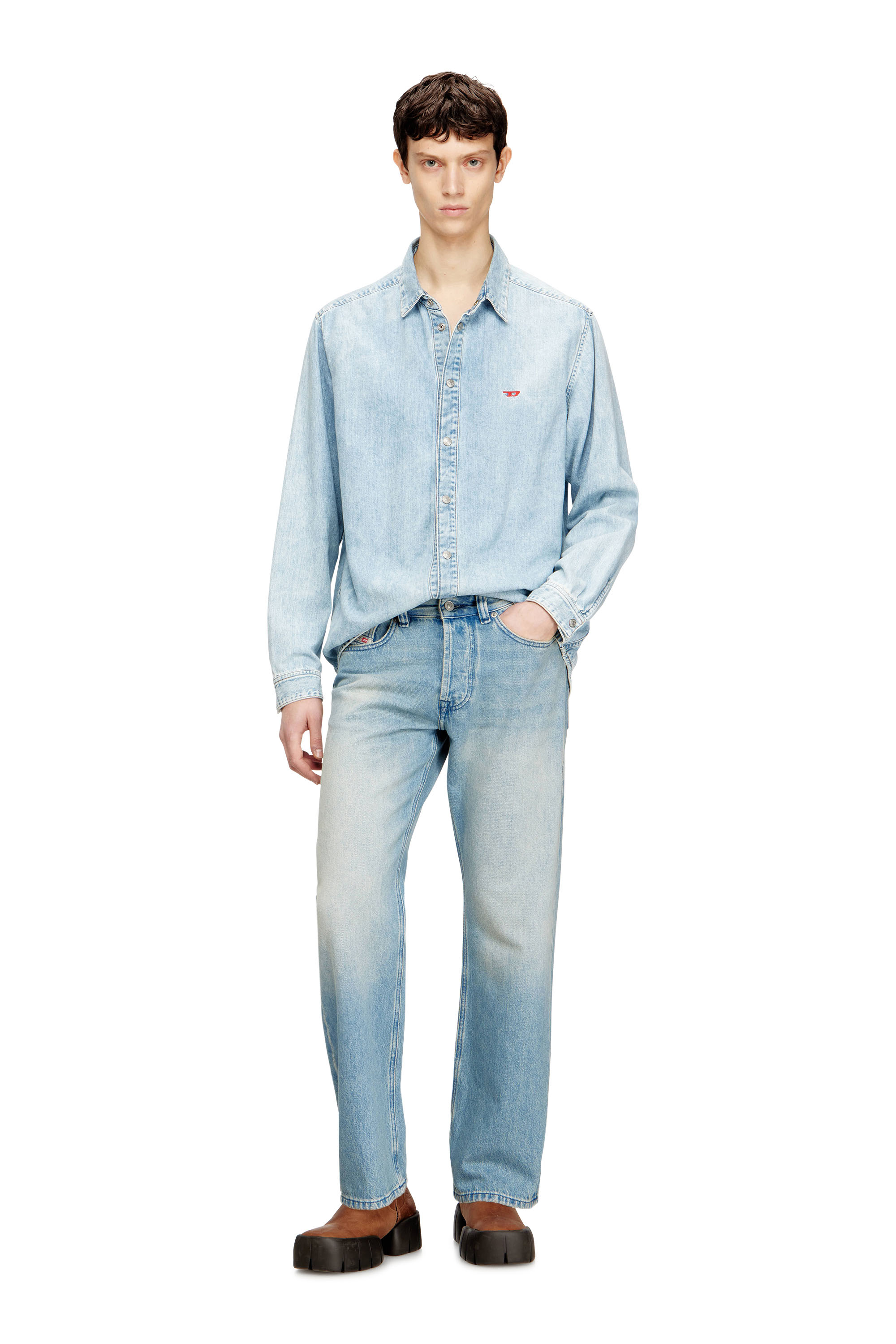 Diesel - Man's Relaxed Jeans 1980 D-Eeper 0BEBF, Light Blue - 2