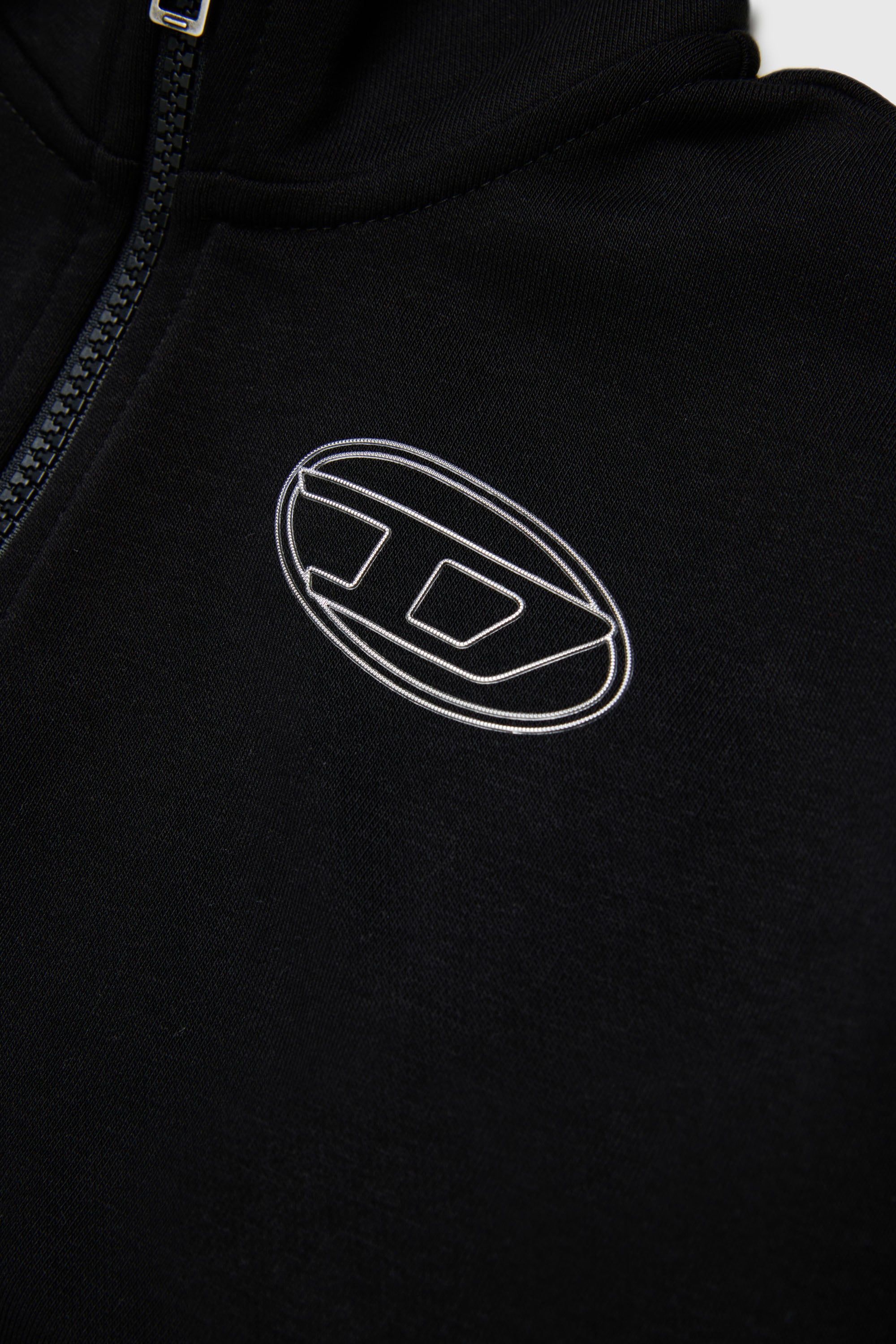 Diesel - SALILA, Woman's Zip-up sweatshirt with Oval D logo in Black - 4