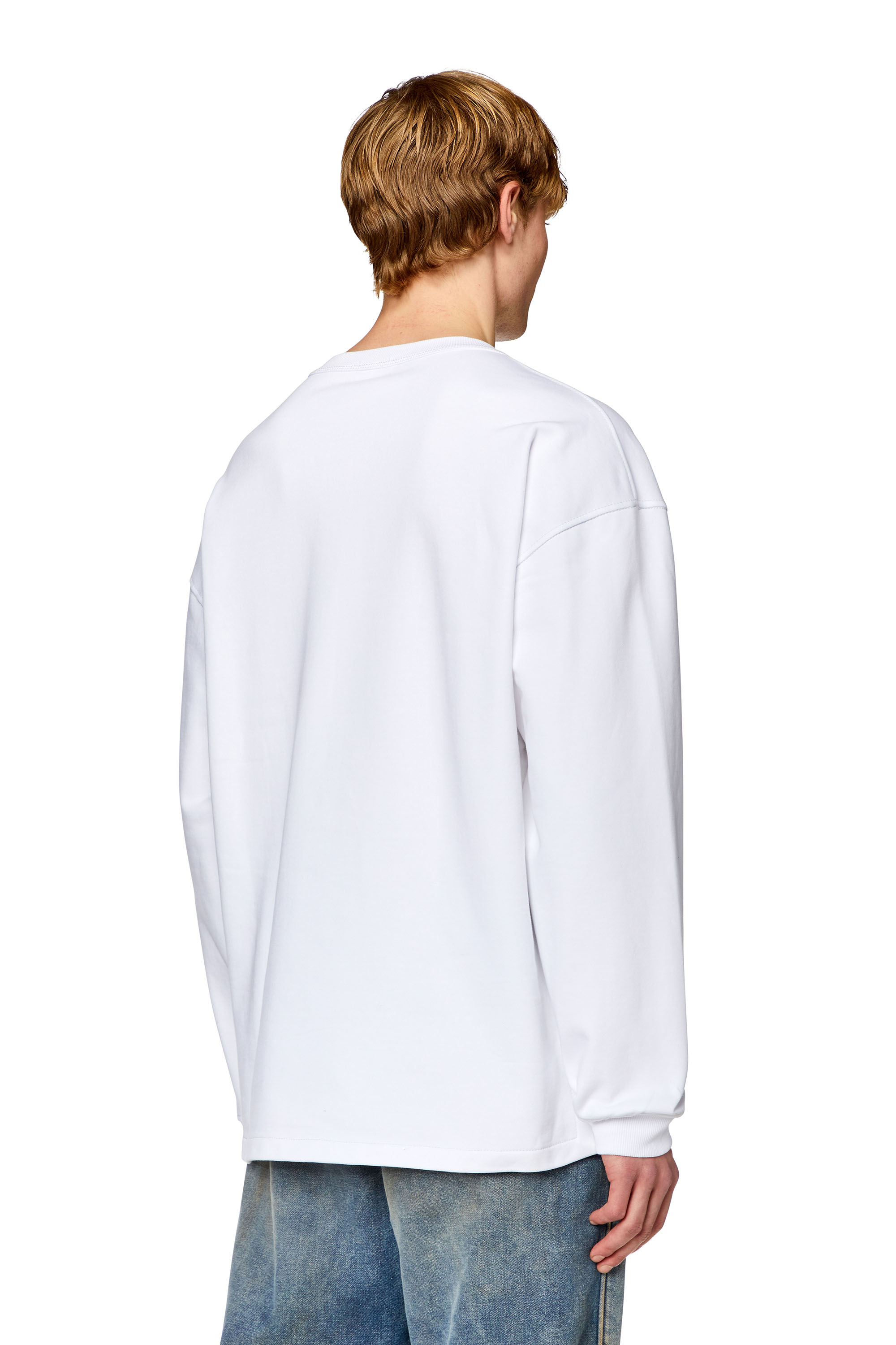 Diesel - S-BAXT-N1, Man Sweatshirt with layered logos in White - Image 4
