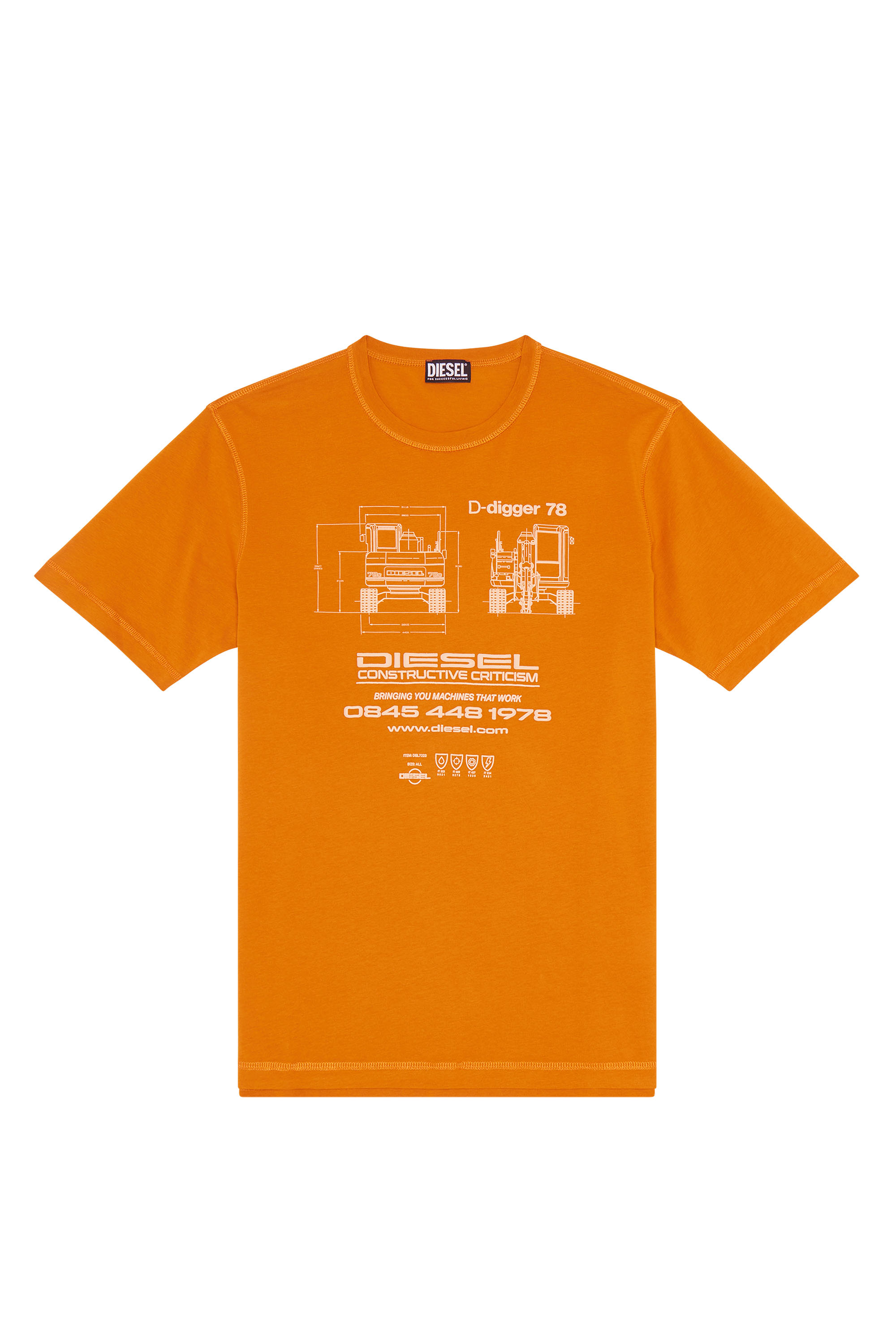 Diesel - T-JUST-SLITS-G1, Orange - Image 3